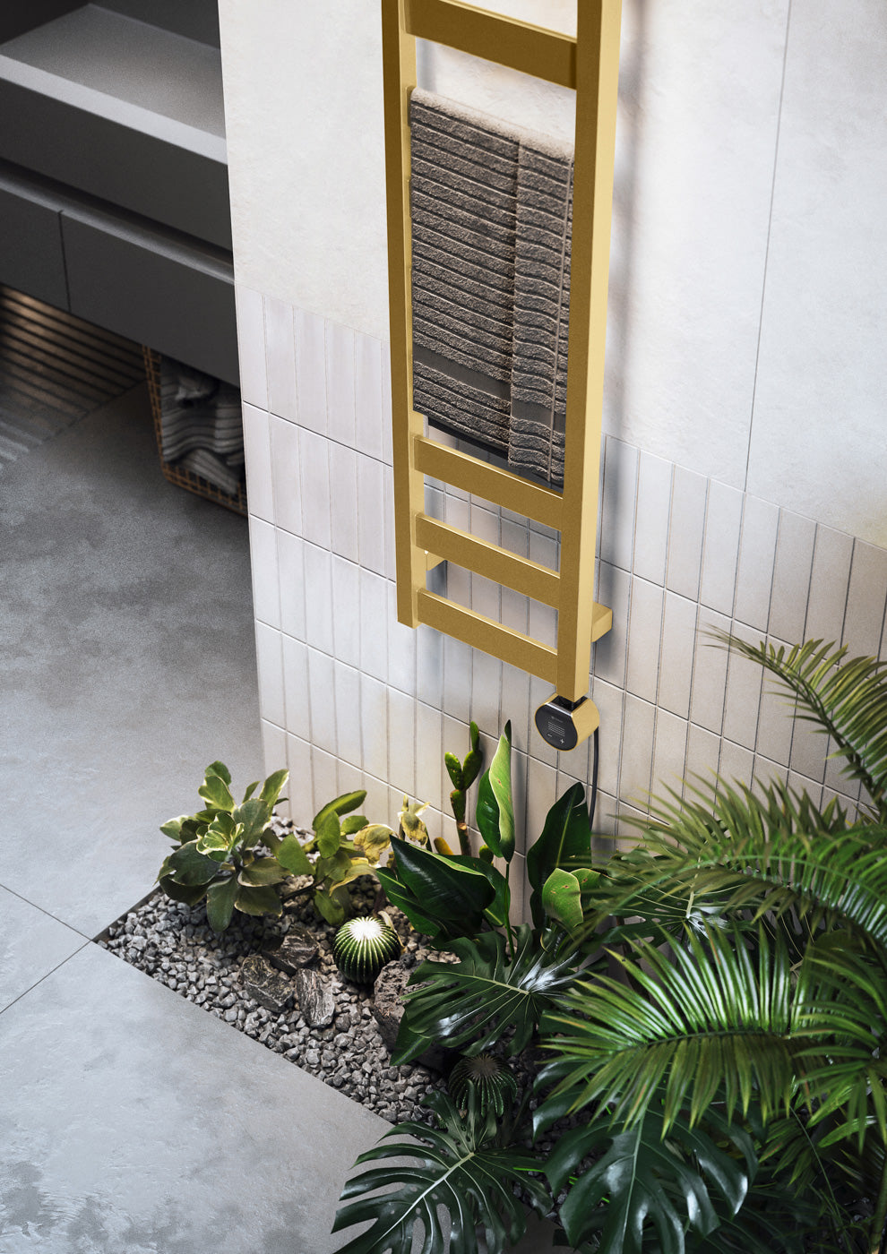 05_Terma-VIVO-_Wi-Fi_-15-28-deg._-1390h-x-300w_mm_-400w-Electric-Towel-Rail_-Matt-Brass-_matching-colour-element