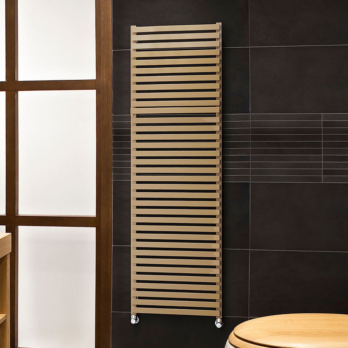 Terma CITY, 1590h x 500w(mm), 3027 BTUs, Heated Towel Rail, Anodic Gold