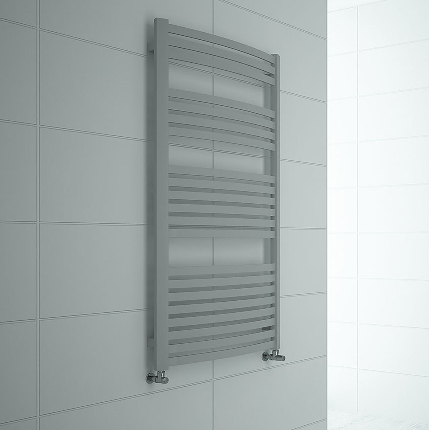 Terma DEXTER, 1220h x 600w(mm), 2184 BTUs, Heated Towel Rail, Silver Matt