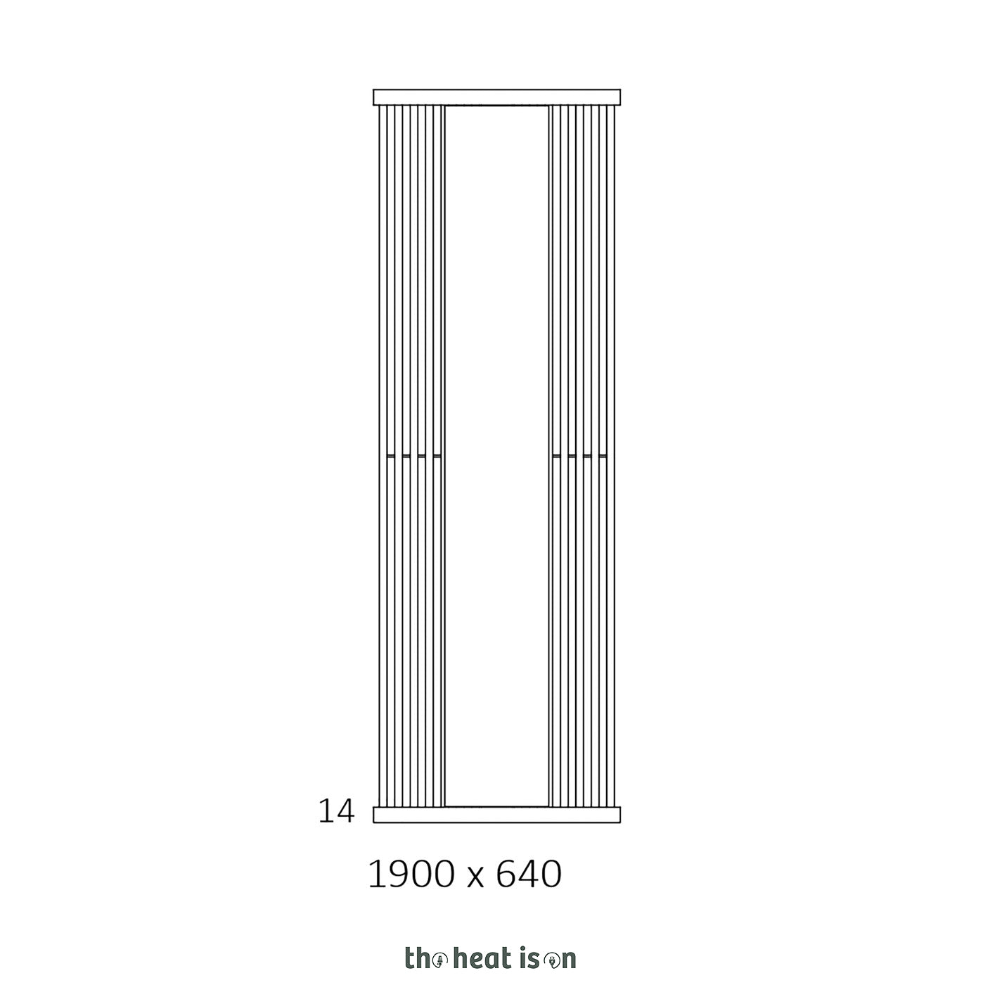 Terma INTRA M, 1900h x 640w(mm), 3395 BTUs, Vertical Designer Radiator, Anodic Brown