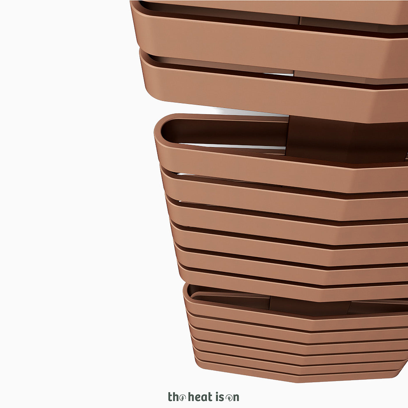 Terma IRON D (double panel), 1315h x 500w(mm), 3276 BTUs, Heated Towel Rail, Bright Copper (bars) Bright Copper (masking)