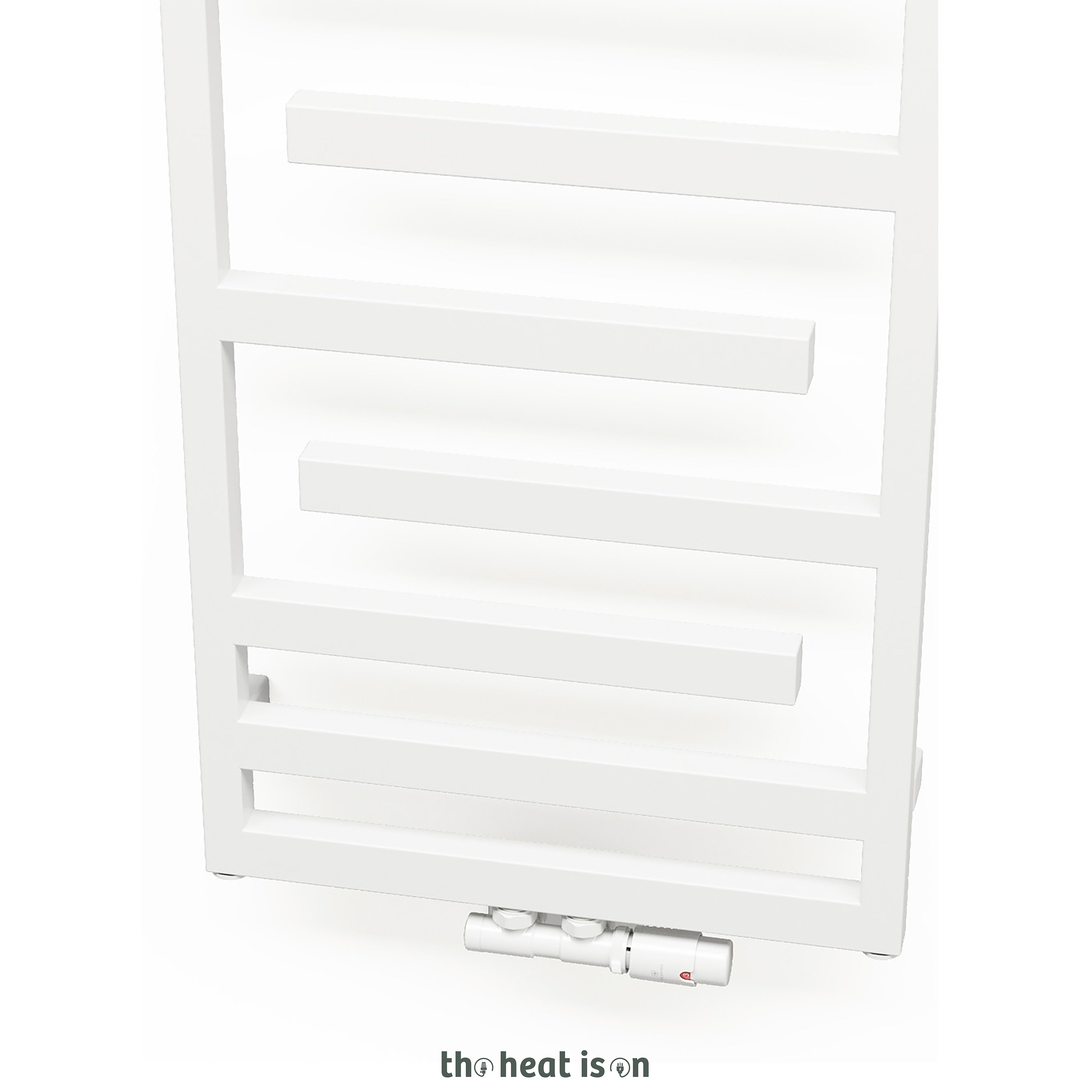 Terma JUNO, 880h x 500w(mm), 1232 BTUs Heated Towel Rail, RAL 9016 Matt White