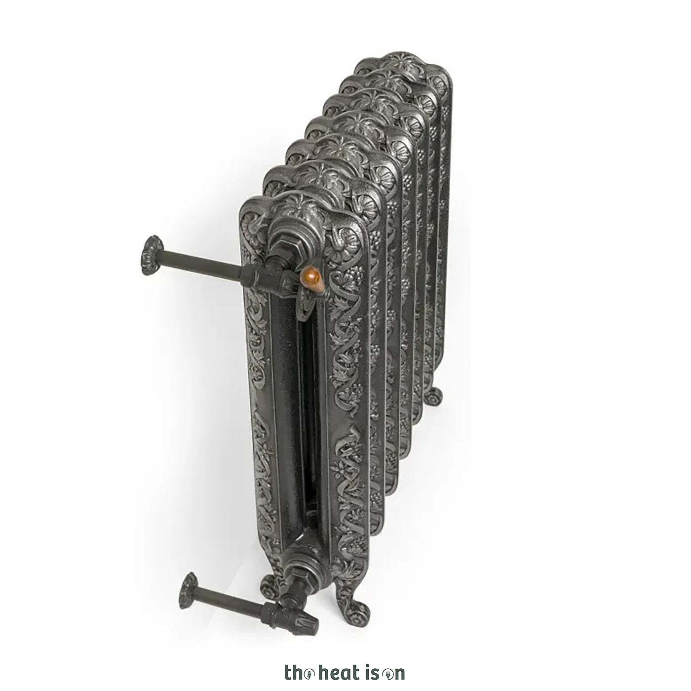 Terma KASZUB, 720h x 688w(mm), 3276 BTUs, Floorstanding Horizontal Cast Iron Radiator, 8 sections, Raw Metal