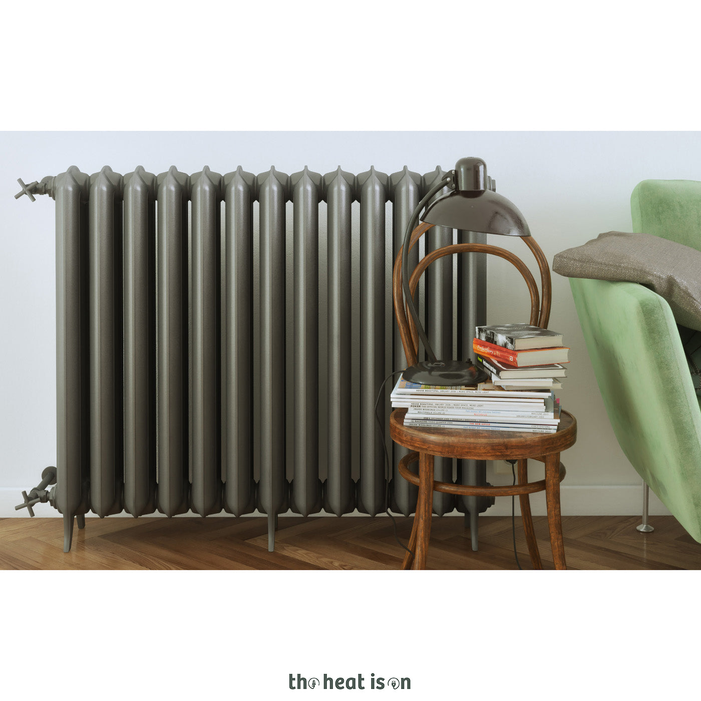 Terma PLAIN 3 COL, 720h x 1098w(mm), 6121 BTUs, Horizontal Cast Ironr Radiator, 13 sections, Raw Metal