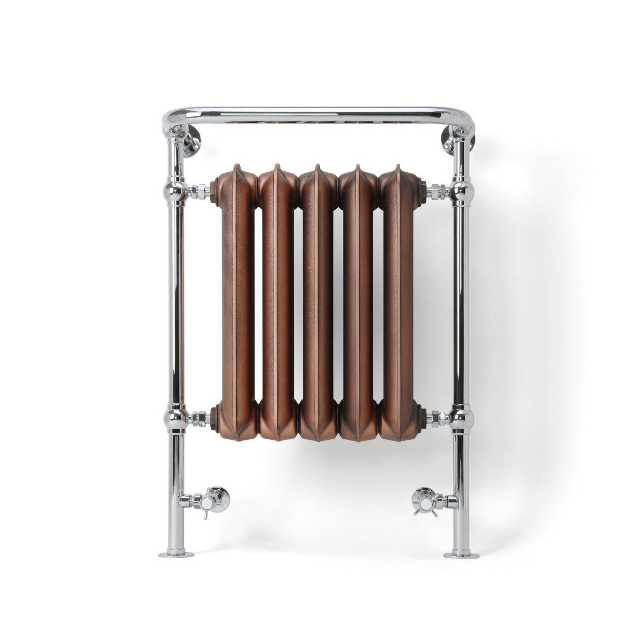 Terma PLAIN TOWEL RAIL, 900h x 650w(mm), 2030 BTUs, Cast Iron Heated Towel Rail, Autumn (Radiator) Chrome (Surround)