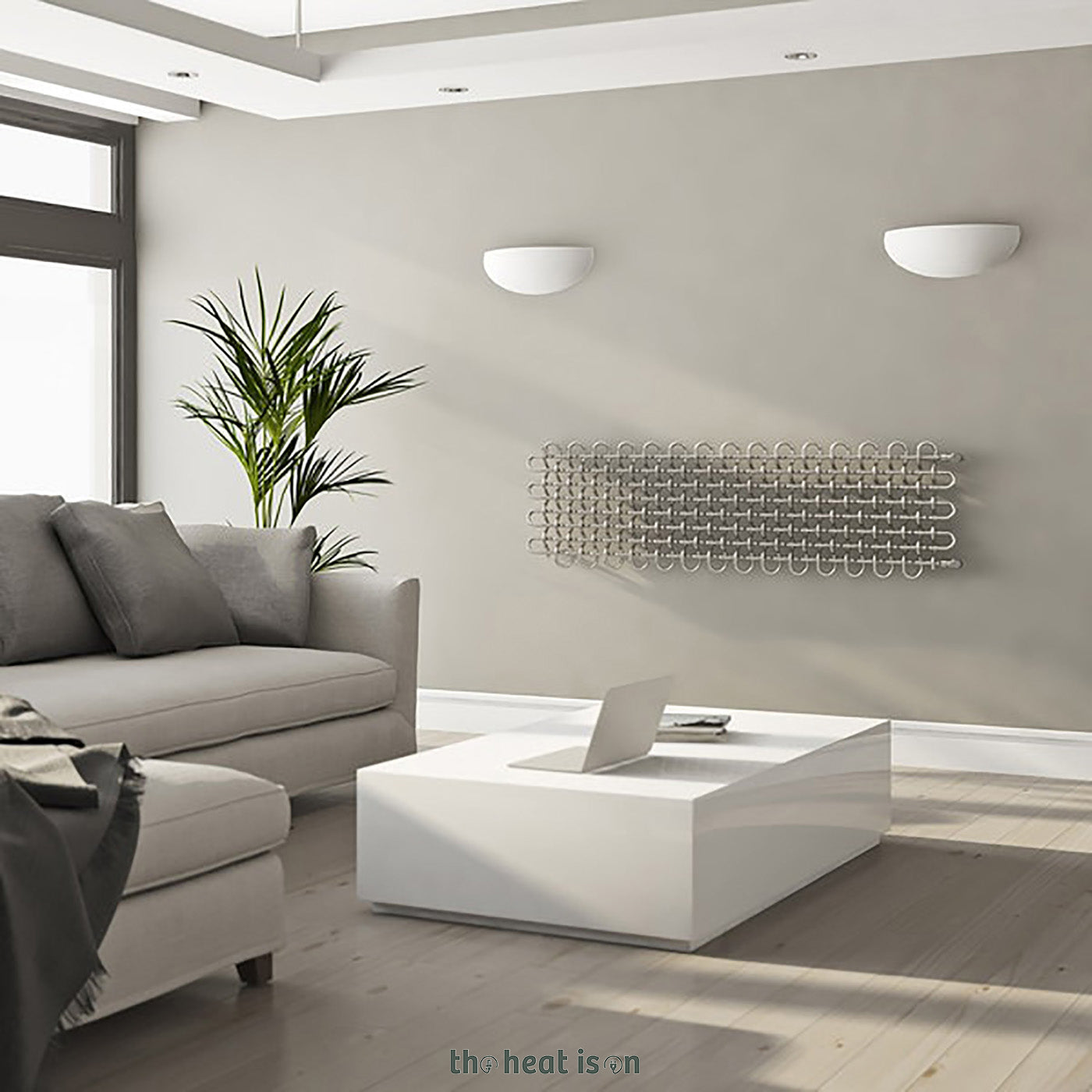 Terma PLC H, 463h x 1600w(mm), 2122 BTUs, Horizontal Designer Radiator, Inox
