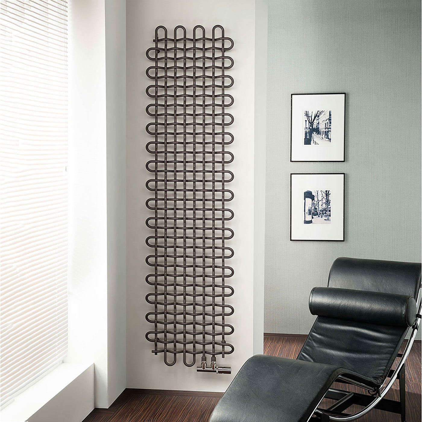 Terma PLC V, 1800h x 463w(mm), 2354 BTUs, Vertical Designer Radiator, RAL 9005 Matt Black