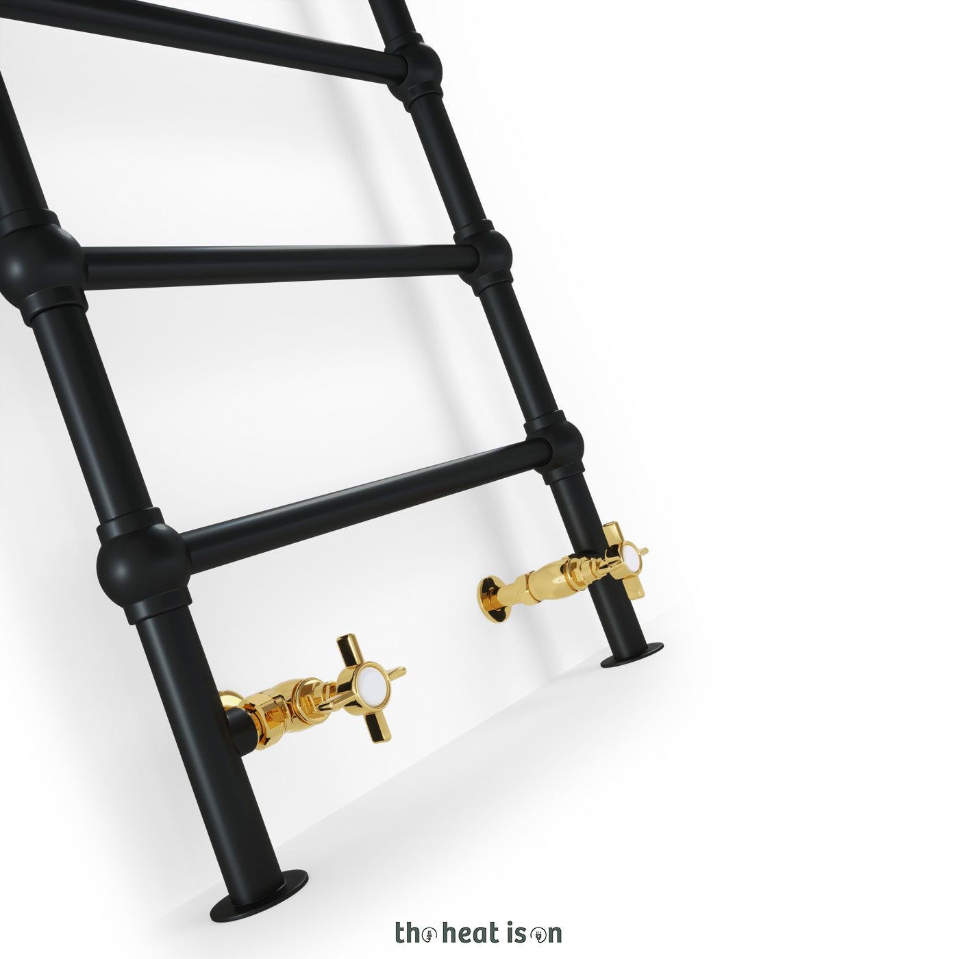 Terma RETRO S, 1245h x 504w(mm), 966 BTUs Heated Towel Rail, RAL 9005 Soft Matt Black