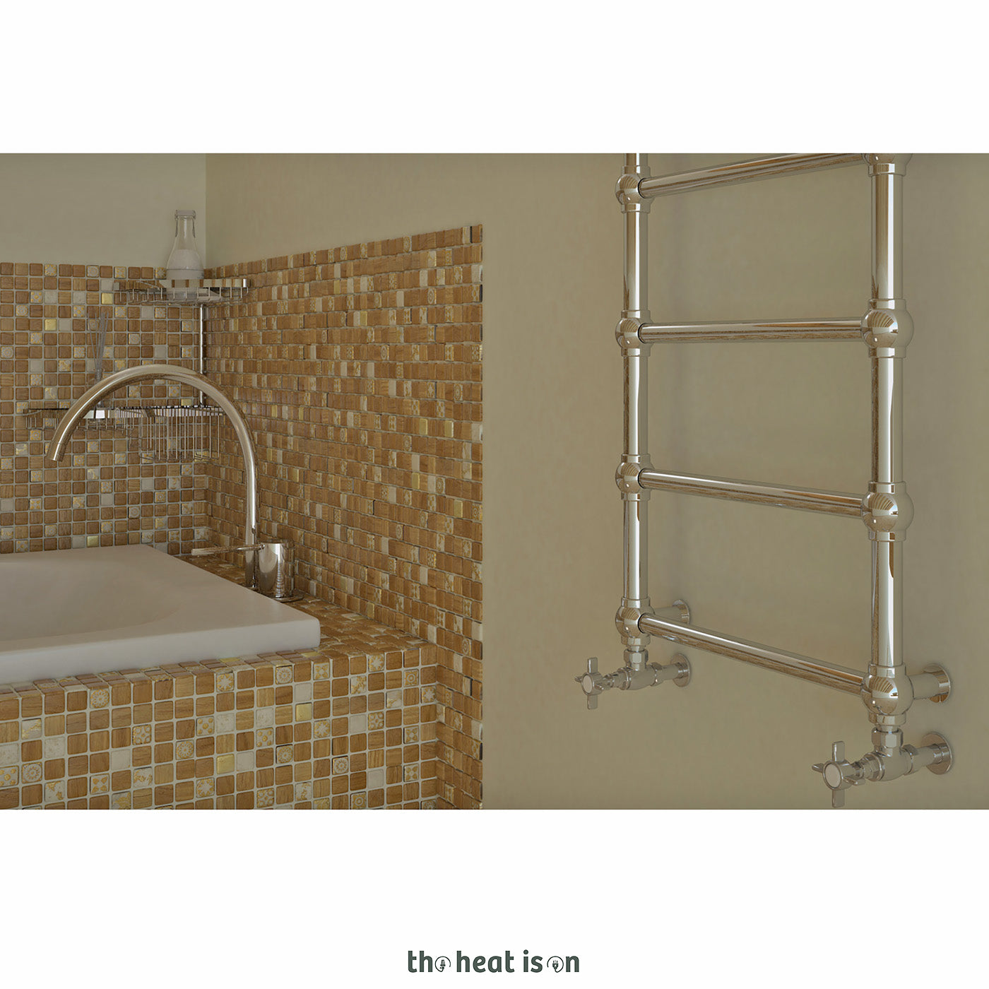 Terma RETRO, 800h x 504w(mm), 717 BTUs Heated Towel Rail, Chrome