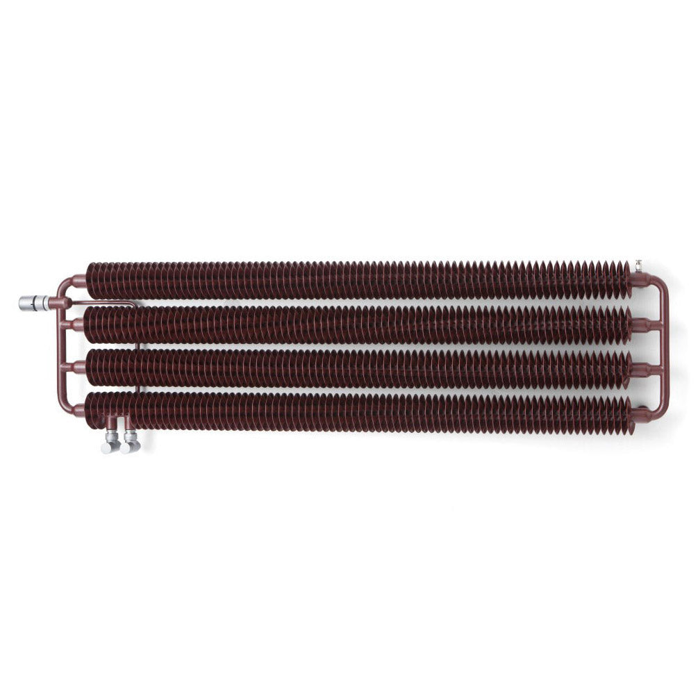 Terma RIBBON HWS, 390h x 1540w(mm), 3378 BTUs, Horizontal Designer Radiator, RAL 3007 Matt Black Red