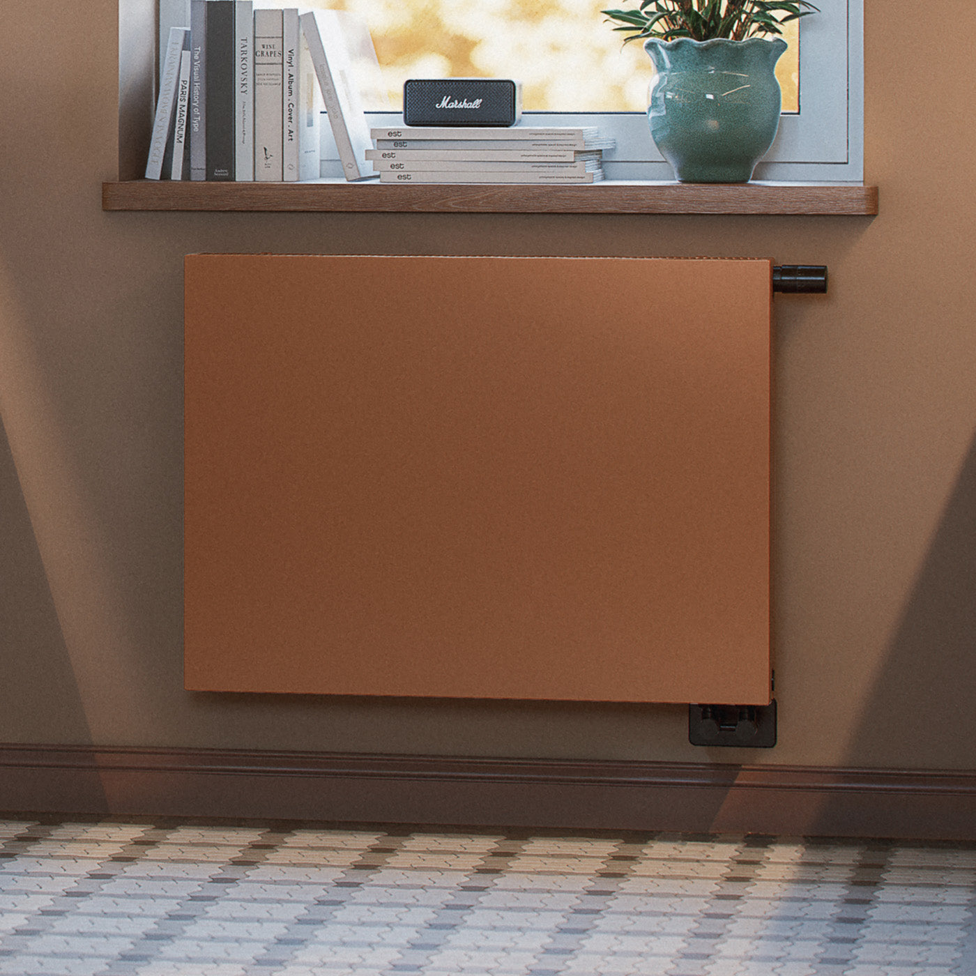 Terma SOLID, 600h x 800w(mm), 3785  BTUs Designer Radiator, Bright Copper