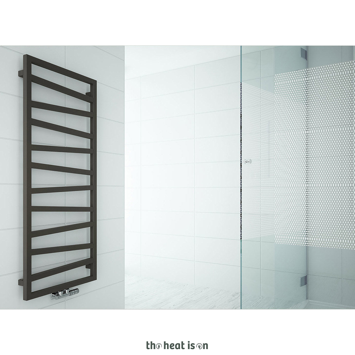Terma ZIG ZAG, 1310h x 500w(mm), 1672 BTUs, Heated Towel Rail, Heban