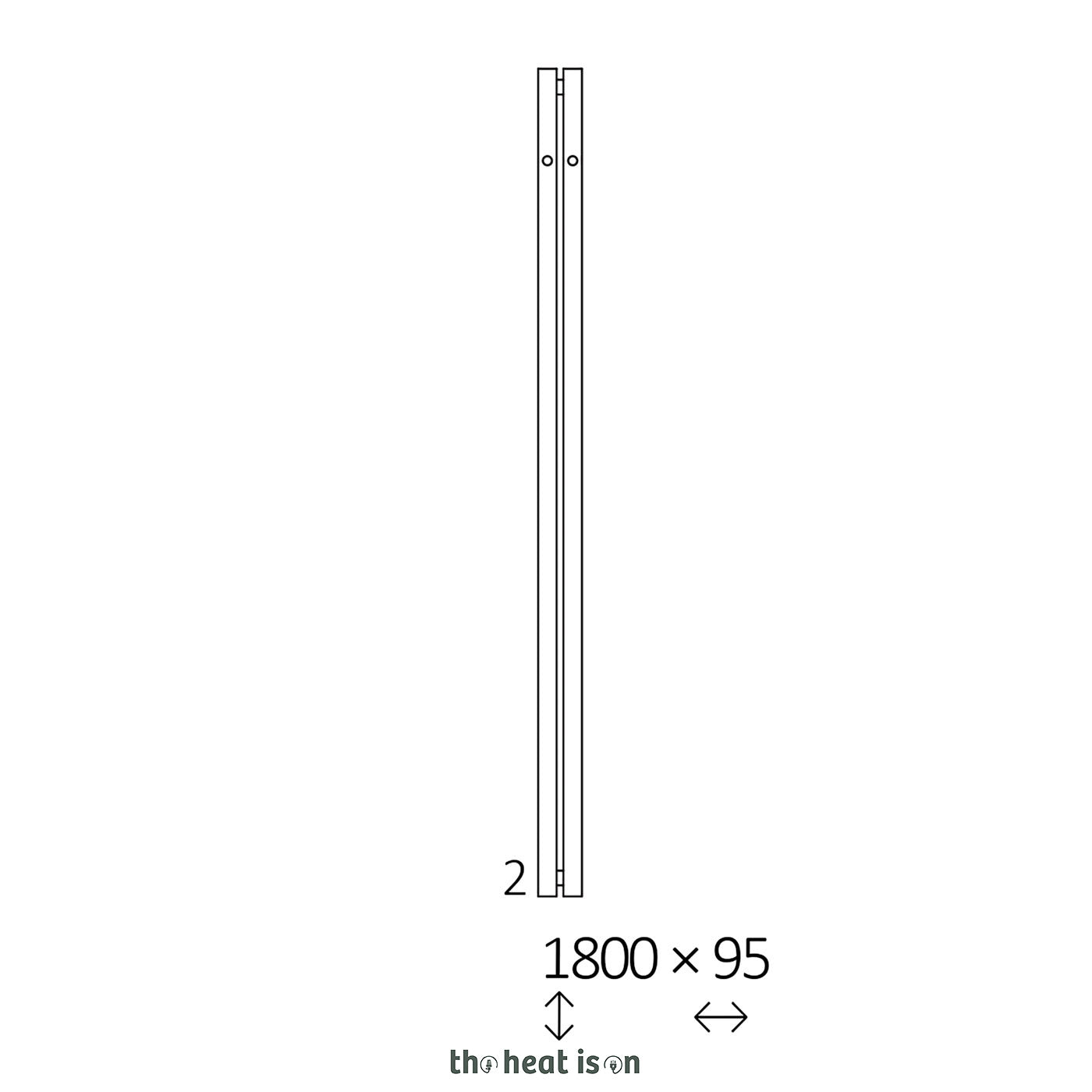 Terma ROLO HANGER, 1800h x 95w(mm), 808 BTUs Vertical Radiator, Dark Bronze
