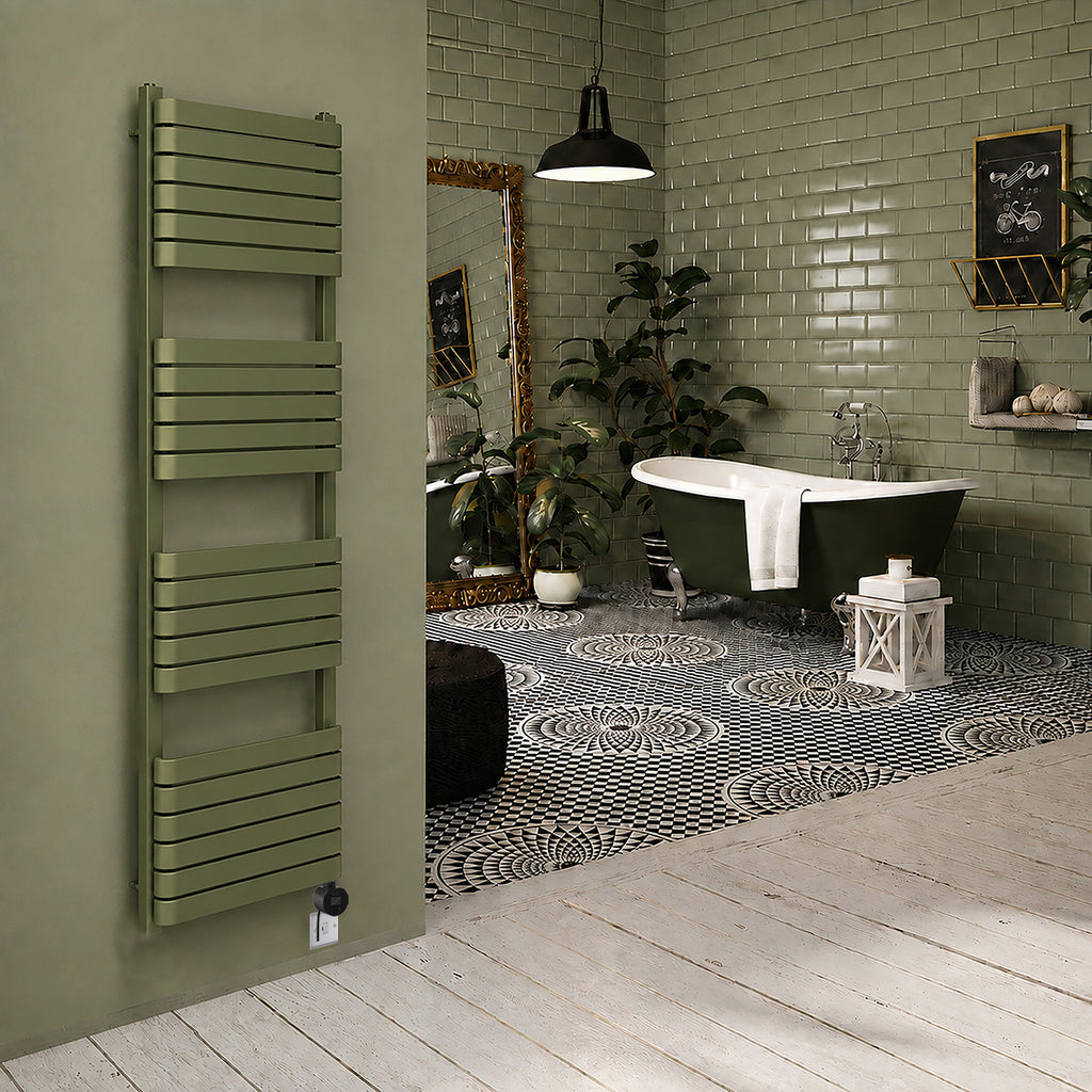 06-dq-tesoro_-1600h-x-500w_mm_-1000w-electric-towel-rail_-ral-6025-matt-fern-green-_wi-fi-controlled-with-terma-veo-element-in-black_raw-metal_-15-28-_c