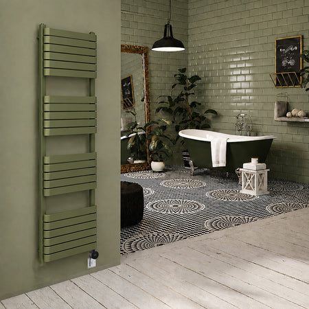 06-dq-tesoro_-1600h-x-500w_mm_-1000w-electric-towel-rail_-ral-6025-matt-fern-green-_wi-fi-controlled-with-terma-veo-element-in-black_raw-metal_-15-28-_c