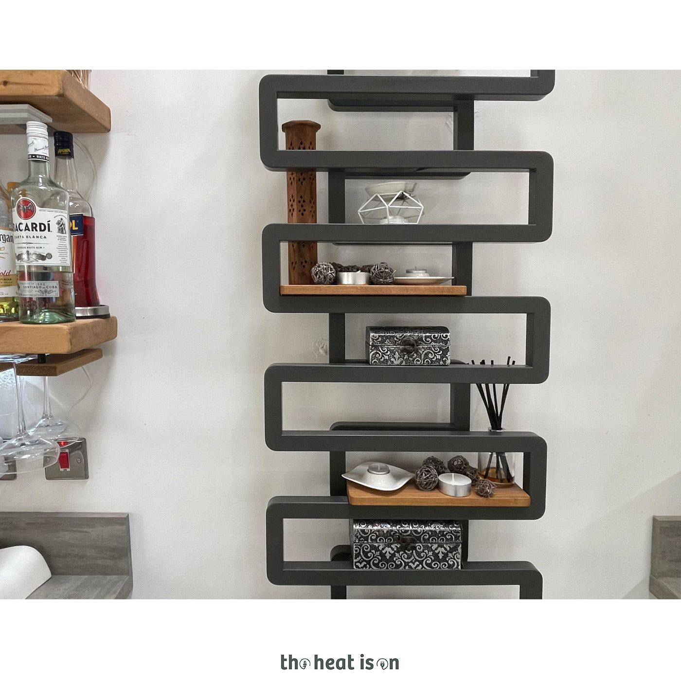 Terma BOOKIE, 1655h x 500w(mm), 2976 BTUs, Heated Towel Rail, RAL 7022 Matt Umbra Grey