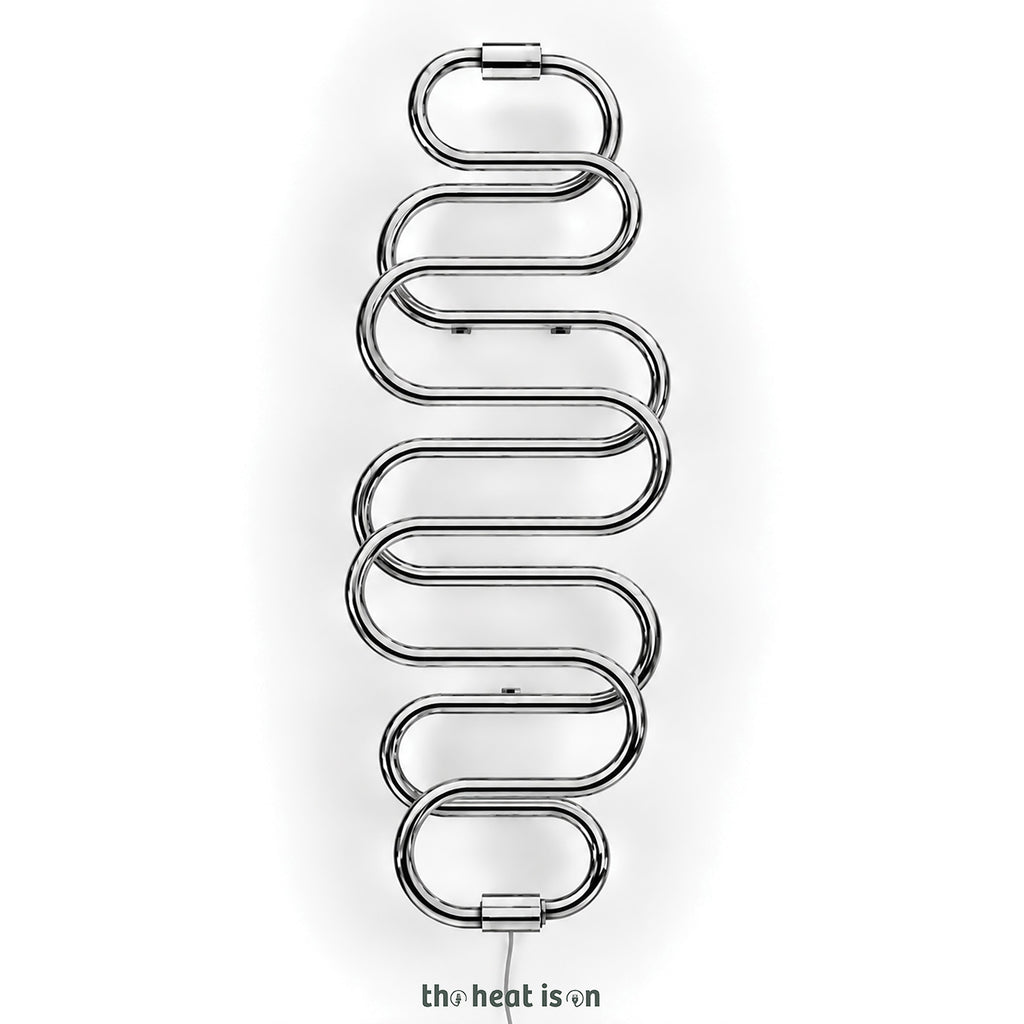 Terma PERLA E, 1360h x 500w(mm), 213w Dry Electric Towel Rail (with heating wire), Chrome (simple on/off button, no timer/no drying func.)