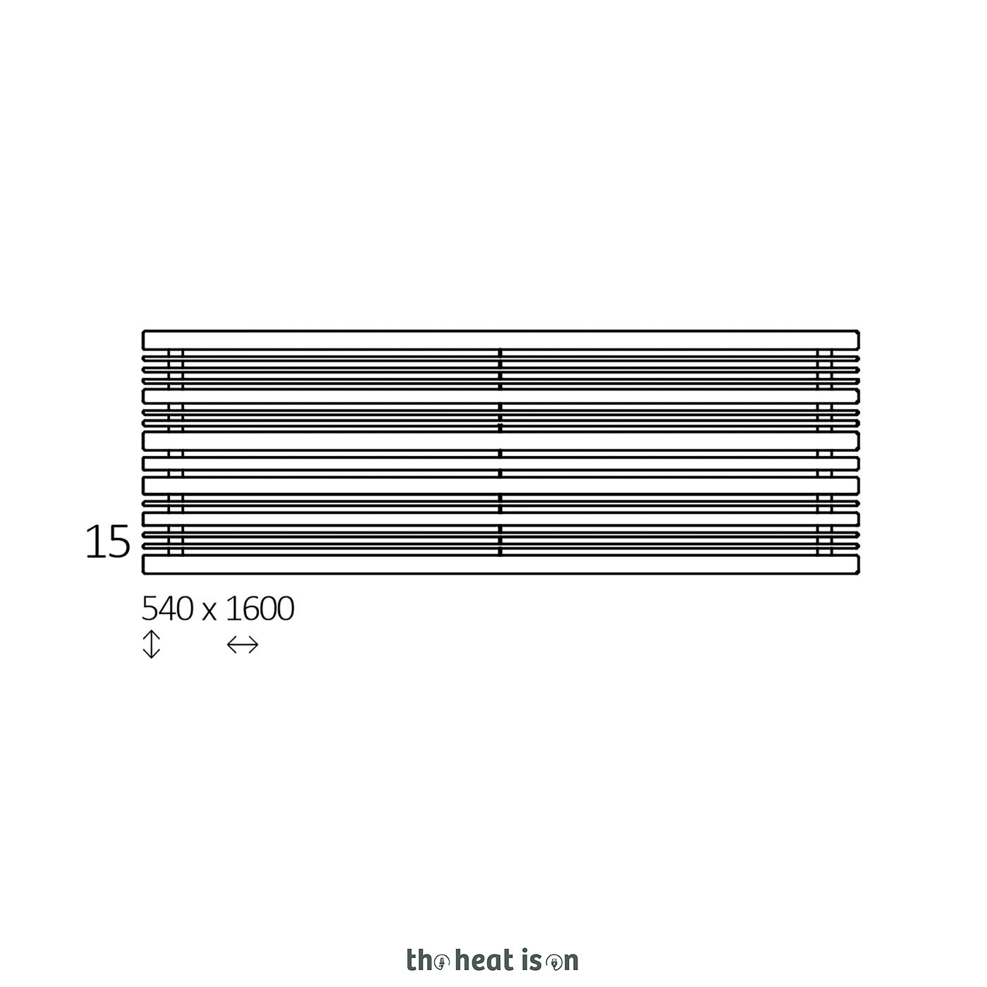 Terma SHERWOOD H, 540h x 1600w(mm), 3607 BTUs, Horizontal Designer Radiator, Silver Matt