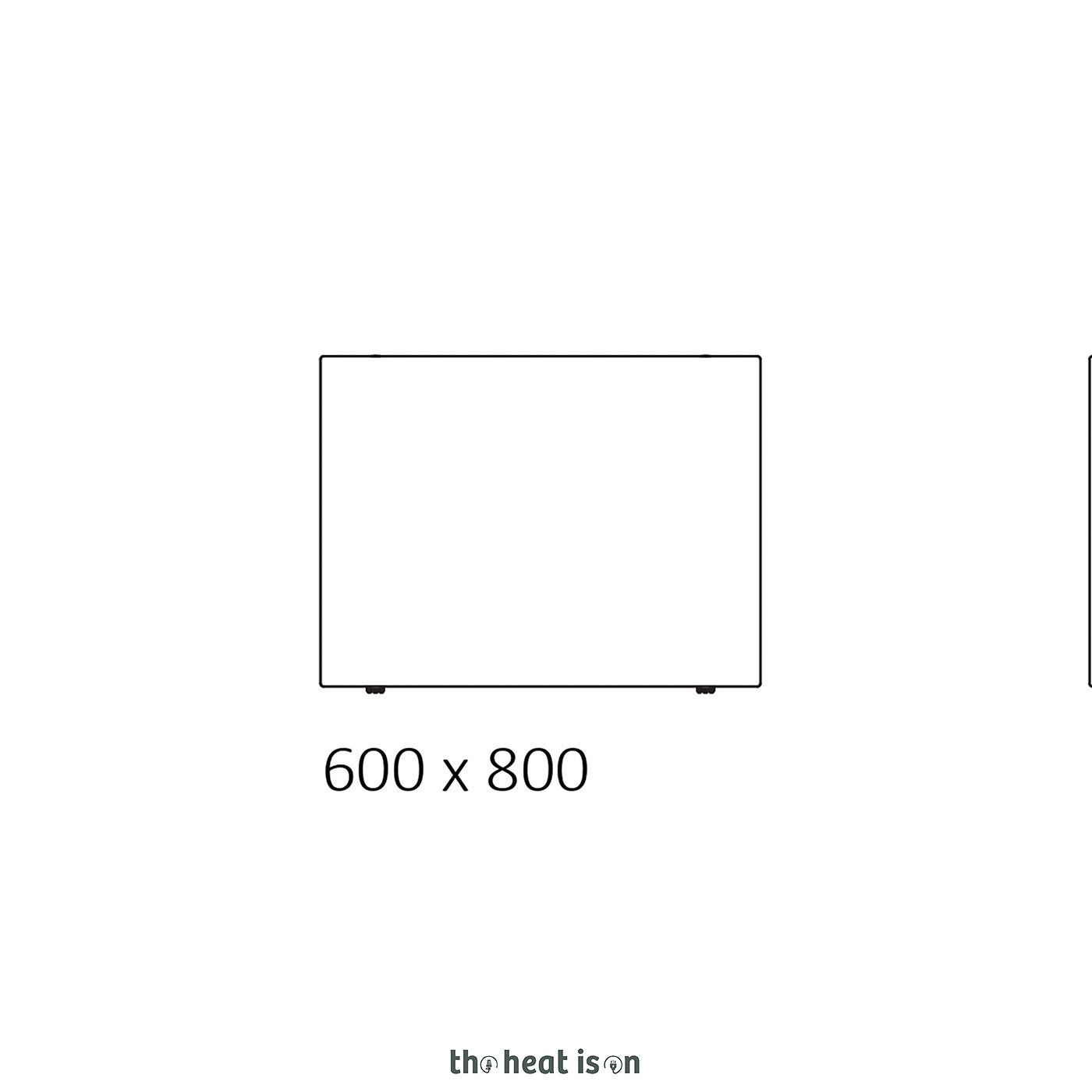 Terma SOLID, 600h x 800w(mm), 3787 BTUs, Horizontal Designer Radiator, Salt & Pepper