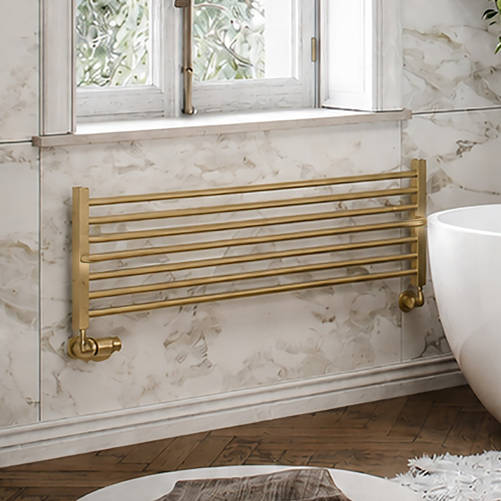 Terma LIMA, 300h x 1400w(mm), 1381 BTUs Heated Towel Rail, Brass (premium wet paint)