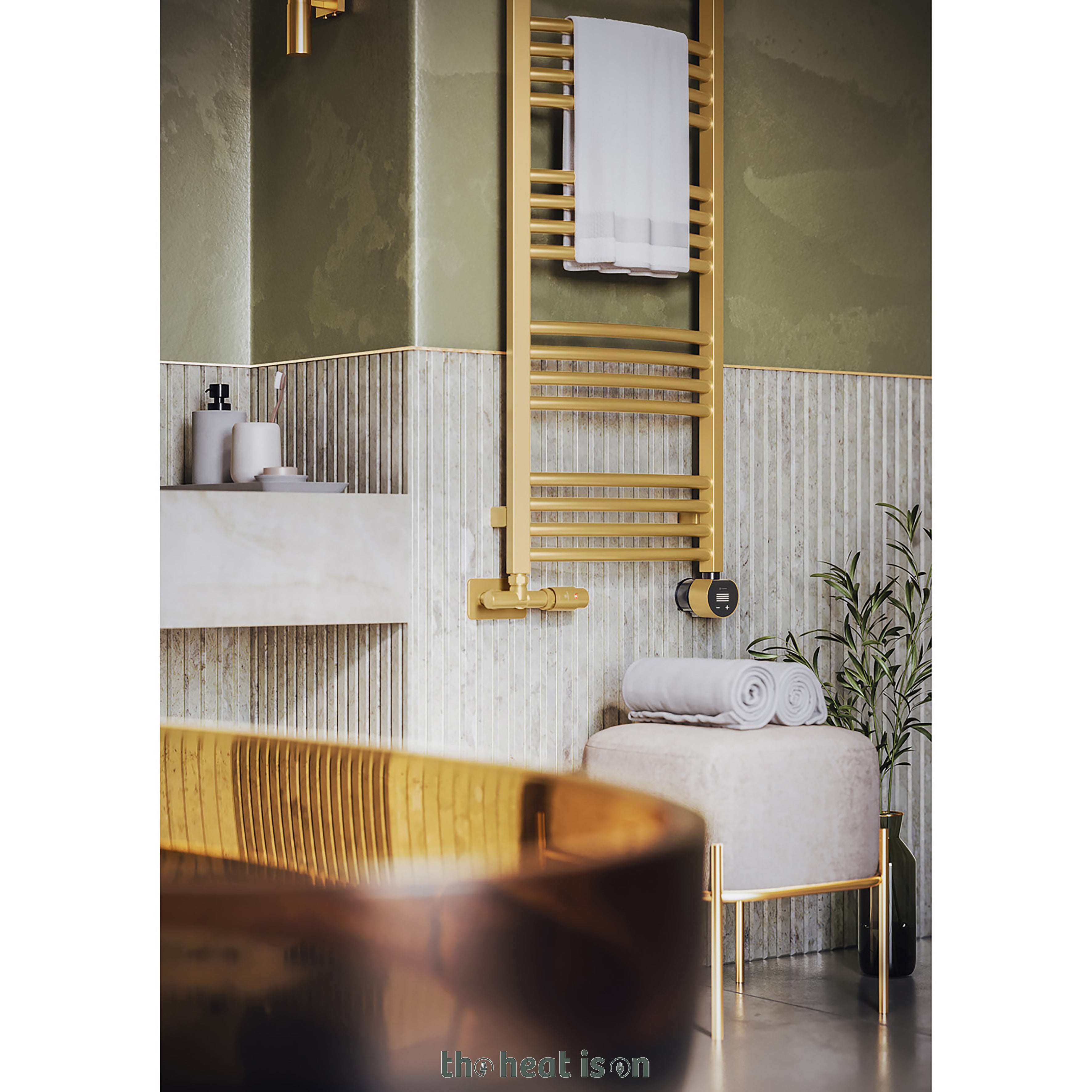 06_01_Terma-LENA_-1620h-x-436w_mm_-2117-BTUs_600w-Dual-Fuel-Towel-Rail-_with-Matching-UNICO-Dual-Fuel-Valve-_-VEO-Black_Brass-Wi-Fi-Element_-Brass