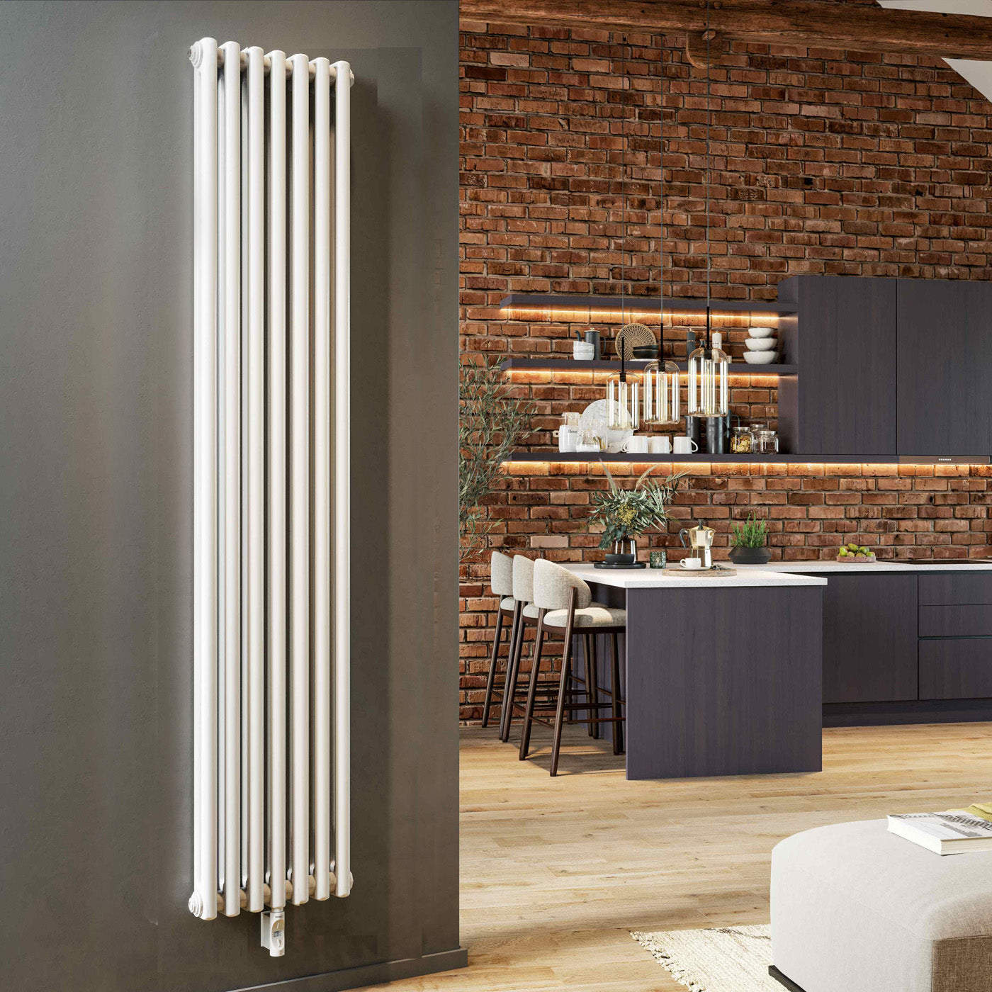 Modus Radiator Cast Feet DQ MODUS (2col) White Electric Radiator 1920hx346wmm 1.2kw
