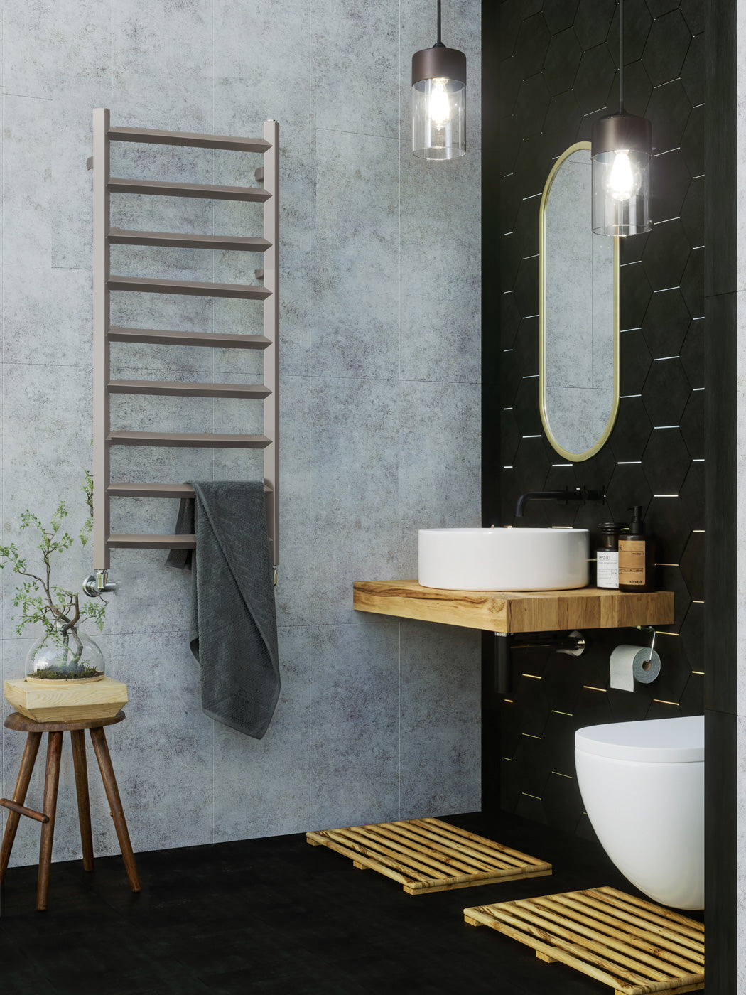 06_Terma-CRYSTAL-1200h-x-500wmm-1364-btus-heated-towel-rail-sparkling-gravel-taupe-grey