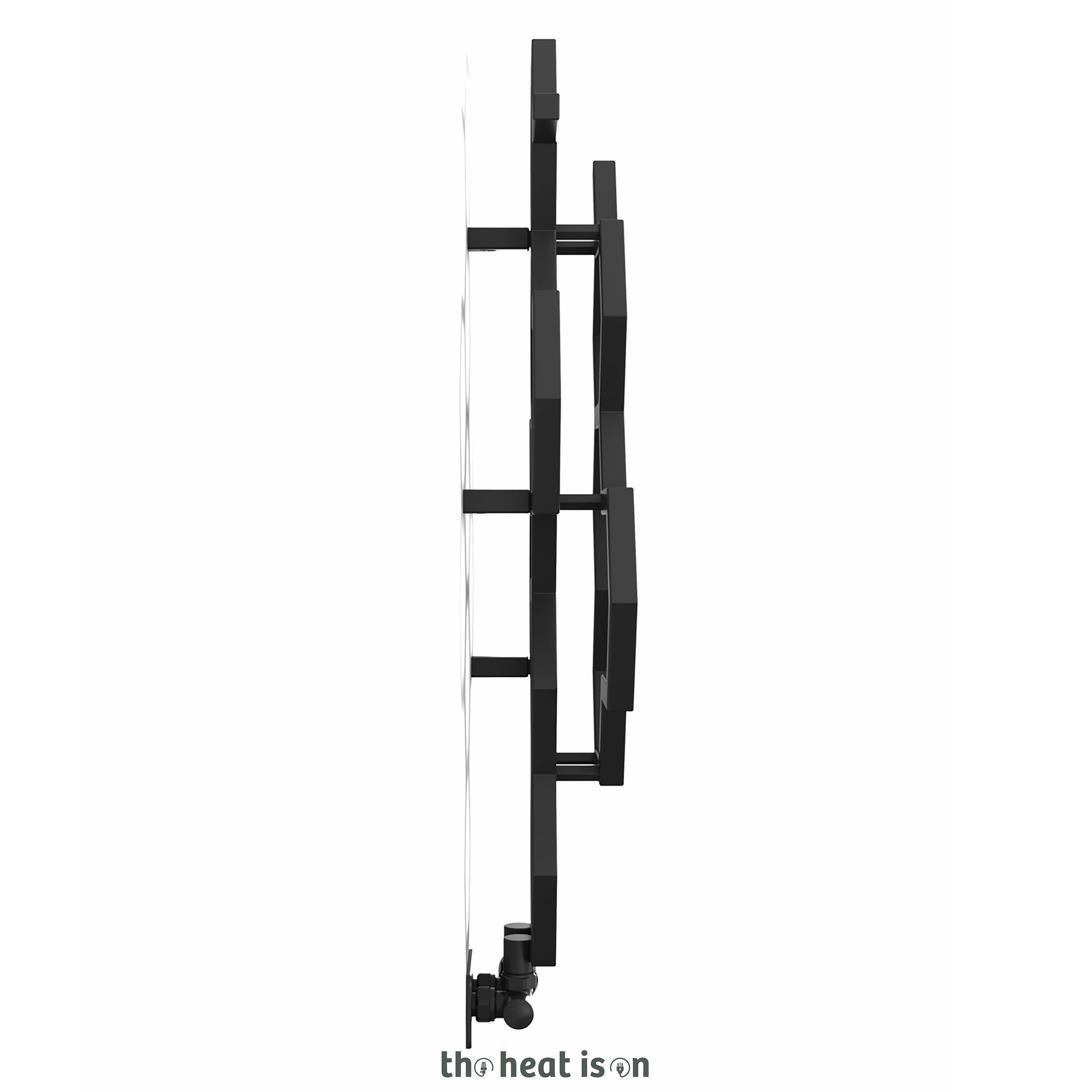 Terma HEX, 821h x 486w(mm), 846 BTUs Designer Radiator, Soft 9005 (Matt Black)