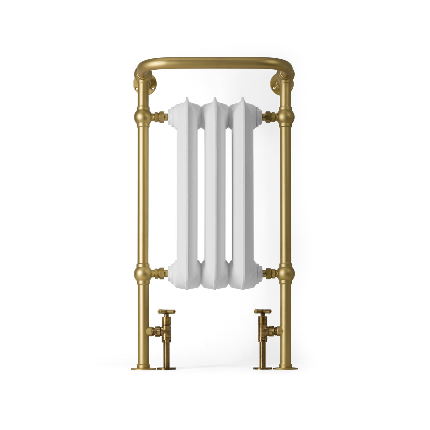 06_Terma-PLAIN-TOWEL-RAIL_-900h-x-490w_mm_-1217-BTUs_-Heated-Towel-Rail_-White-Soft-_Radiator_-_-Brass-_Surround