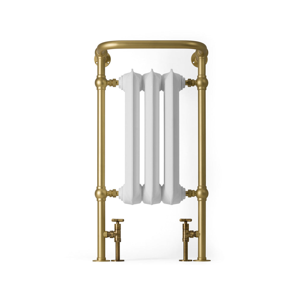 06_Terma-PLAIN-TOWEL-RAIL_-900h-x-490w_mm_-1217-BTUs_-Heated-Towel-Rail_-White-Soft-_Radiator_-_-Brass-_Surround