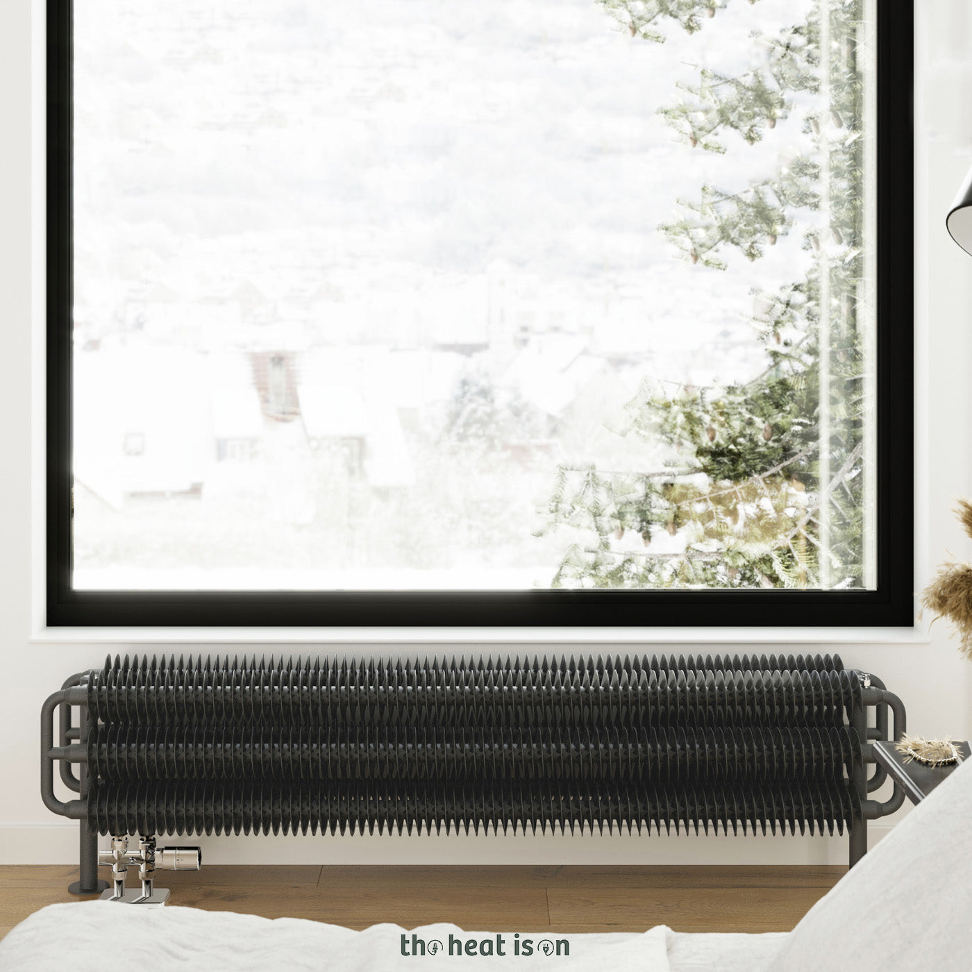 Terma RIBBON HSD, 290h x 1540w(mm), 4115 BTUs Designer Radiator, Metallic Grey