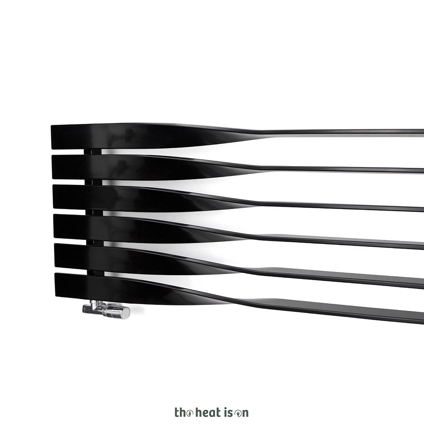 Terma CYKLON H, 495h x 1600w(mm), 2402 BTUs, Horizontal Designer Radiator, RAL 9005 Silk Black