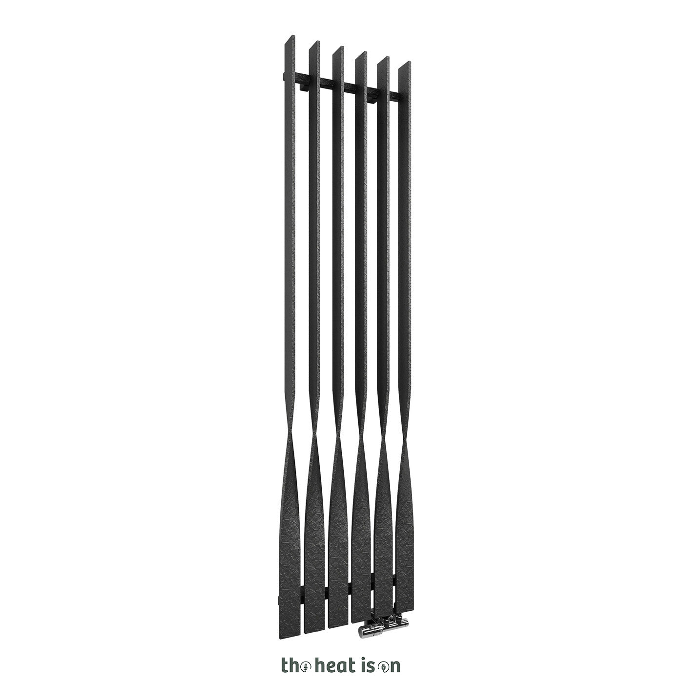 Terma CYKLON V, 1900h x 495w(mm), 3409 BTUs Vertical Designer Radiator, Black Crocodile