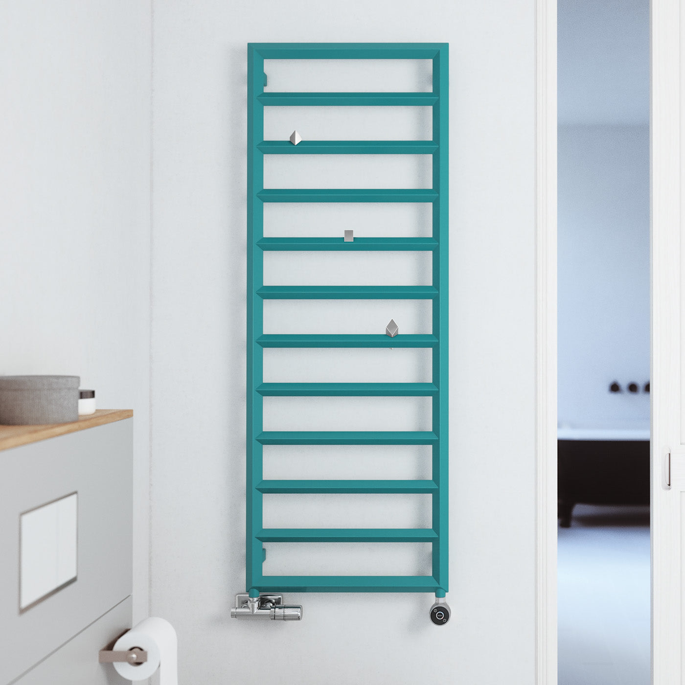 06_terma-diamond-dual-fuel-towel-rail_-1360h-x-500w_mm_-1651-btus_-600w_-matt-teal-ral-5018-_with-unico-dual-fuel-valve-in-chrome-_-dry-auto-shut-off-element-in-chrome_-one-set-temp-4_b724f8a5-1649-4c12-bfe0-3c5b483b21e4