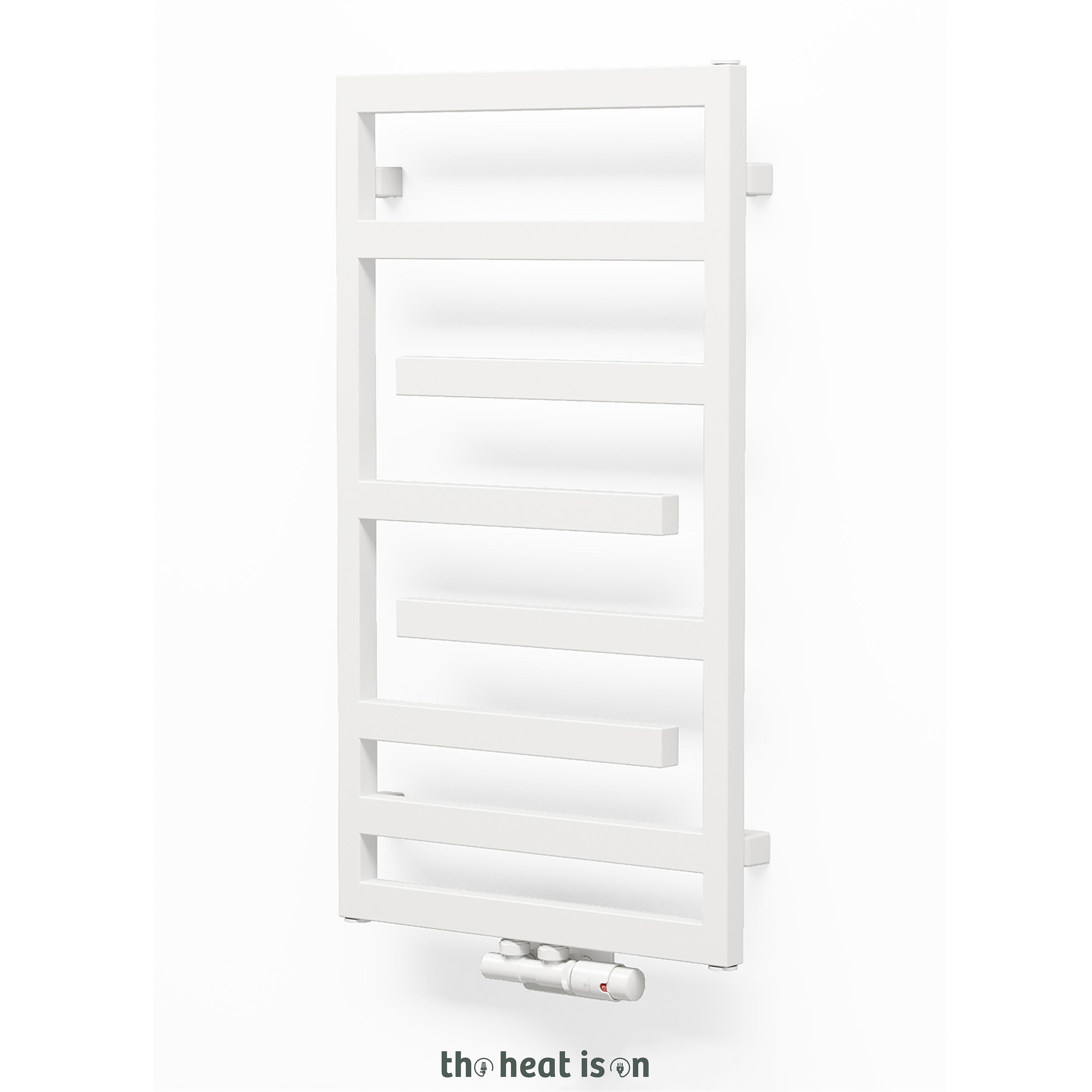 Terma JUNO, 880h x 500w(mm), 1232 BTUs Heated Towel Rail, RAL 9016 Matt White