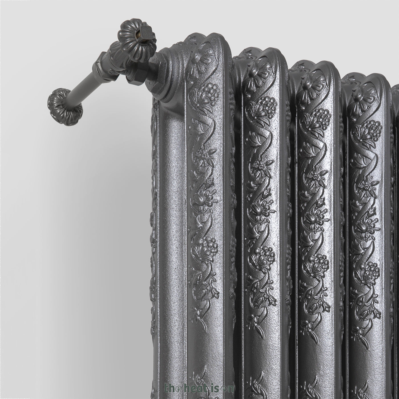 Terma KASZUB, 920h x 688w(mm), 3276 BTUs, Floorstanding Horizontal Cast Iron Radiator, 8 sections, Raw Metal