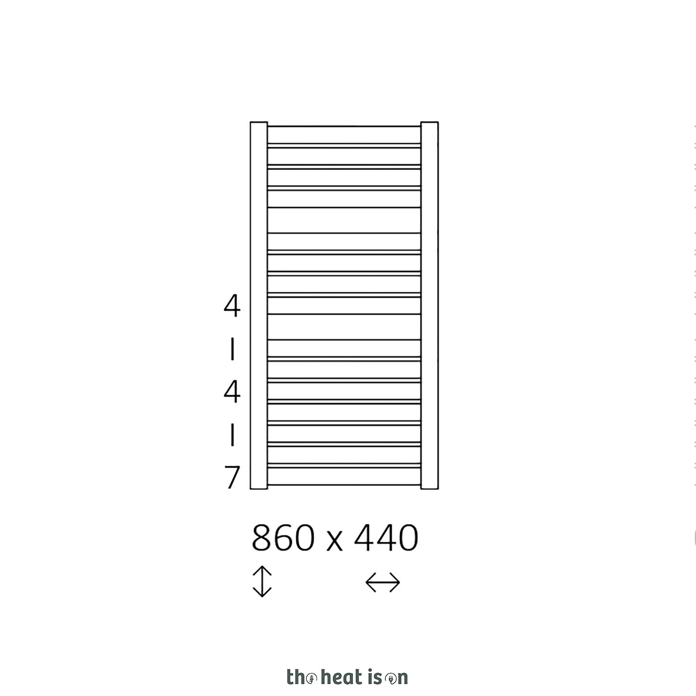 Terma MANTIS, 860h x 440w(mm), 1198 BTUs, Heated Towel Rail, Aubergine
