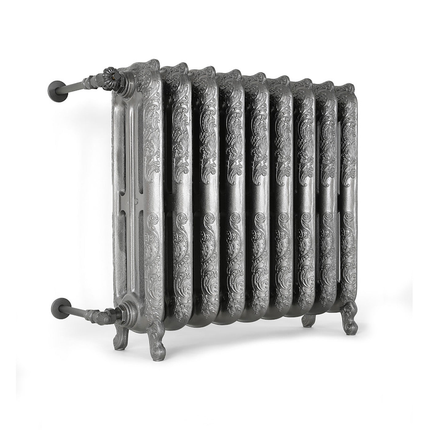 Terma OXFORD, 710h x 770w(mm), 4391 BTUs, Horizontal Cast Iron Radiator, 9 sections, Raw Metal