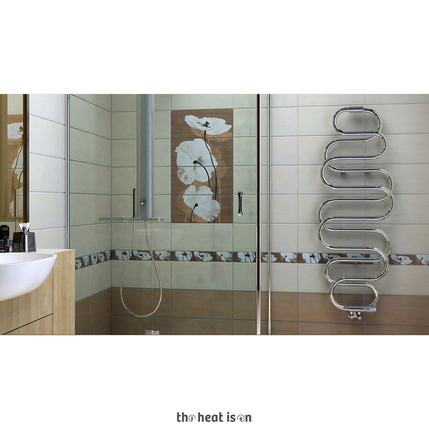Terma PERLA, 1760h x 500w(mm), 2150 BTUs, Heated Towel Rail, Chrome