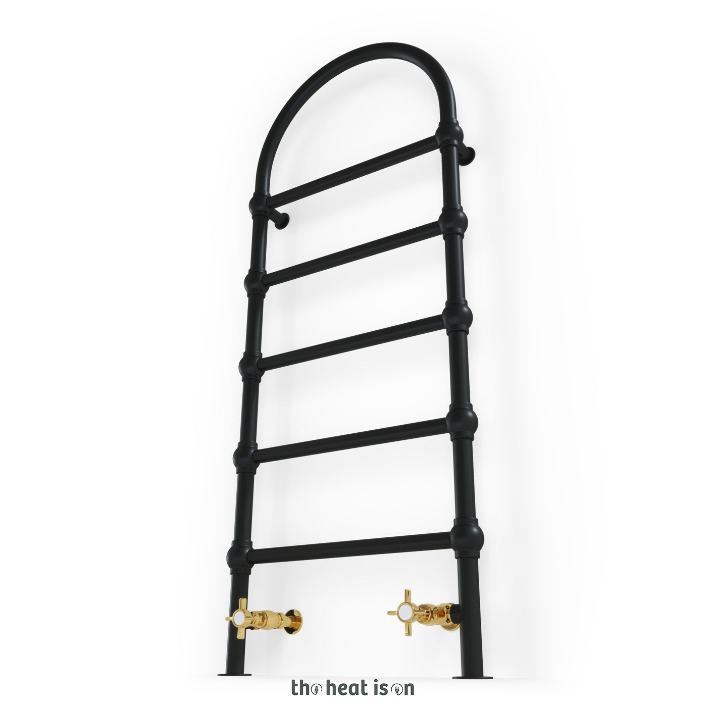 Terma RETRO S, 1245h x 504w(mm), 966 BTUs Heated Towel Rail, RAL 9005 Soft Matt Black