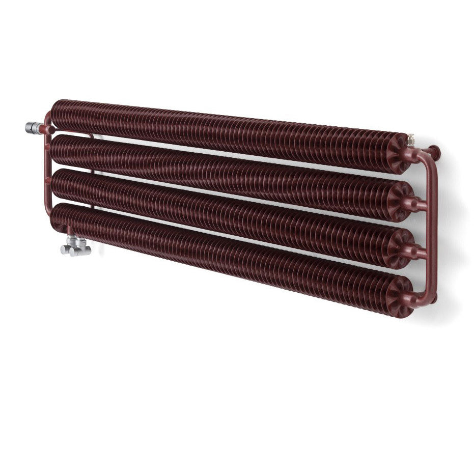 Terma RIBBON HWS, 390h x 1540w(mm), 3378 BTUs, Horizontal Designer Radiator, RAL 3007 Matt Black Red