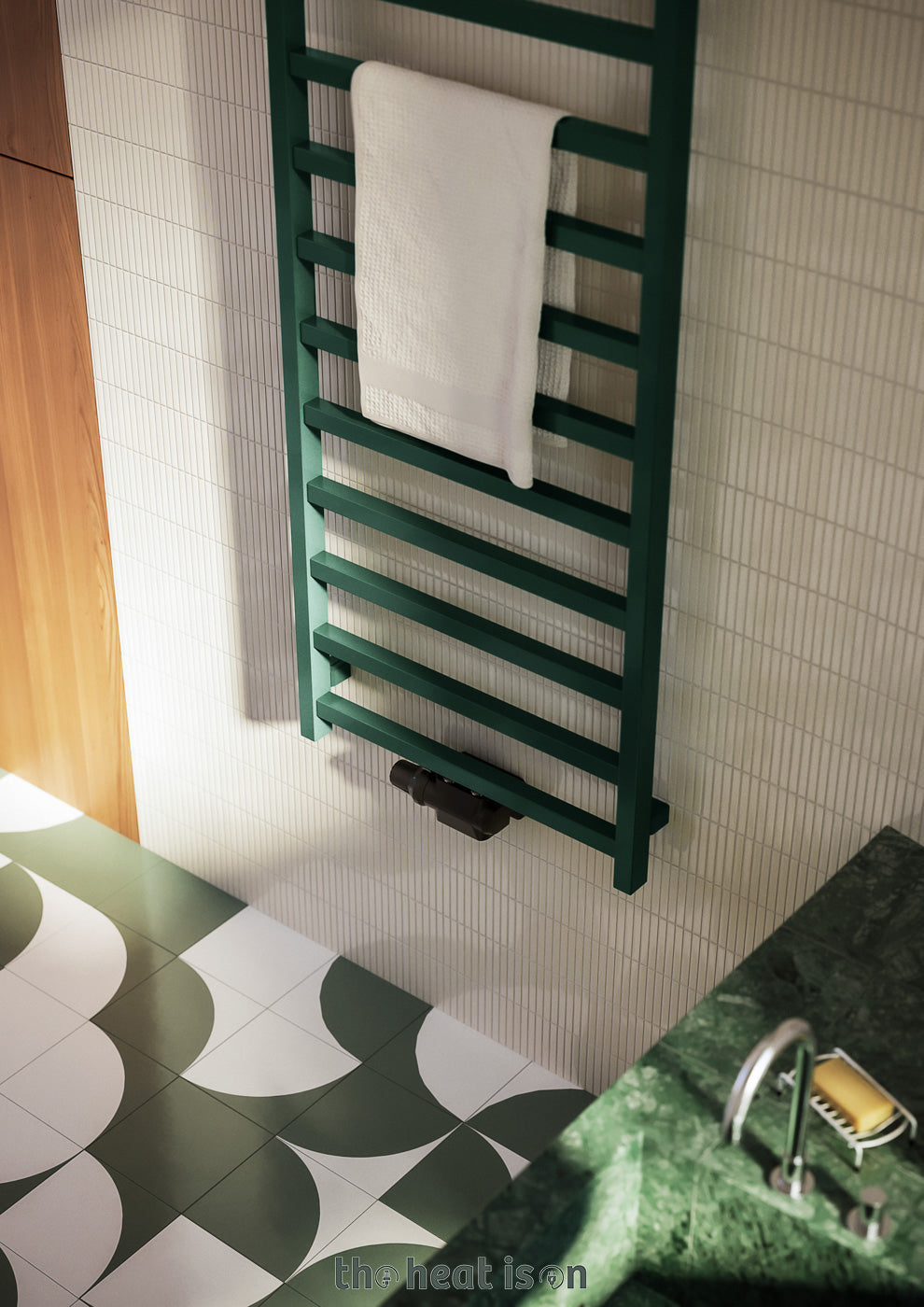 06_terma-simple_-1680h-x-500w_mm_-2109-btus-heated-towel-rail_-bottle-green-_premium-wet-paint