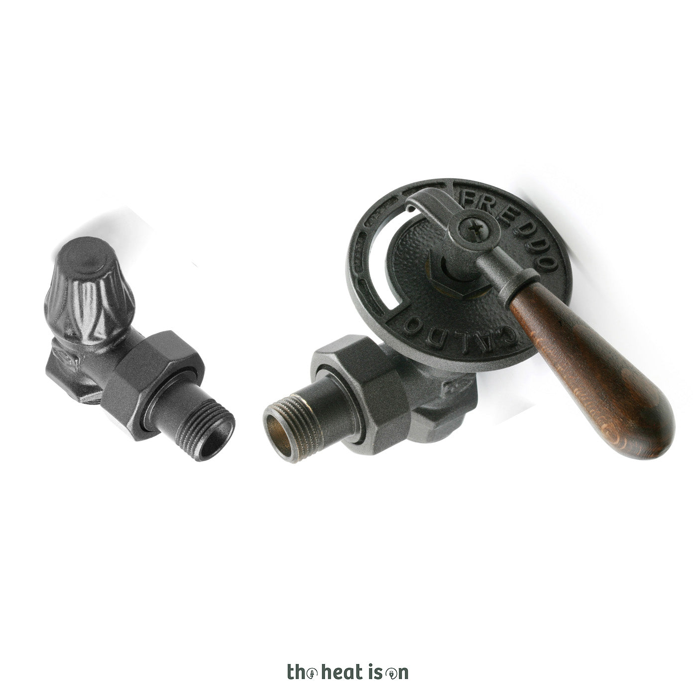 Thermostatic Radiator Valves (TRVs) & Pipe Masking,  Raw Metal, LEFT or RIGHT SIDED, ANGLED, ARTISTIC with HANDLE