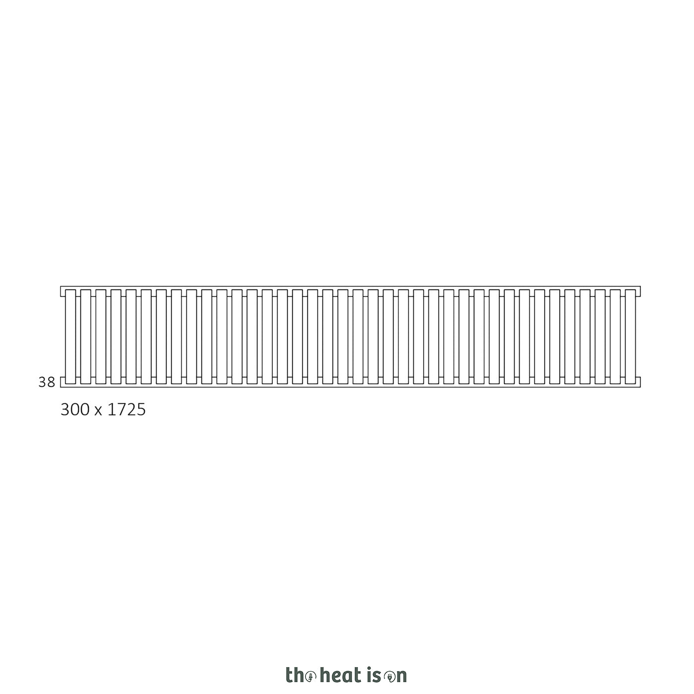 Terma NEMO E, 300h x 1725w(mm), 1.0 Kw Electric Radiator, Bright Copper (wi-fi controlled with VEO Element, 15-28 oC)