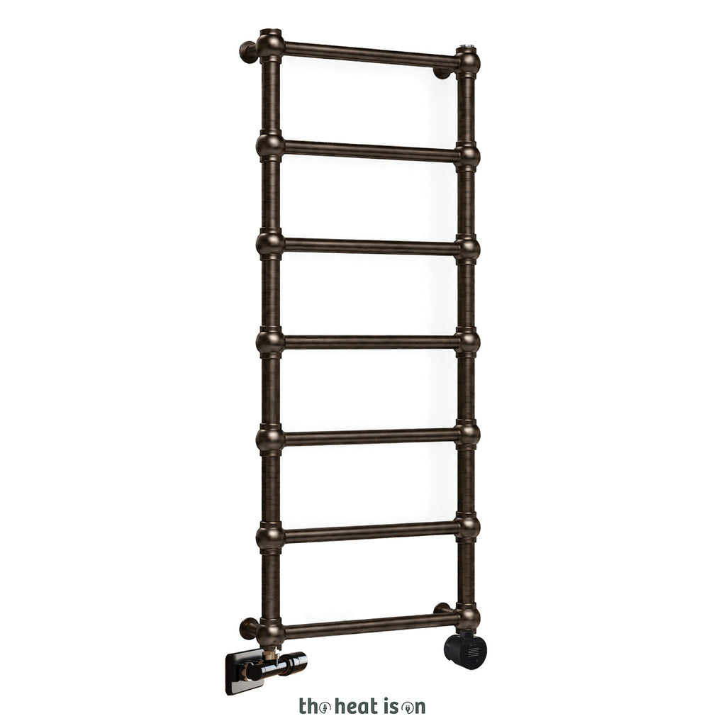 07-terma-retro-dual-fuel-towel-rail_-1170h-x-504w_mm_-1051-btus_-300w_-dark-bronze-_with-unico-dual-fuel-valve-in-dark-bronze--_-veo-black_black-wi-fi-element_-30-60_c