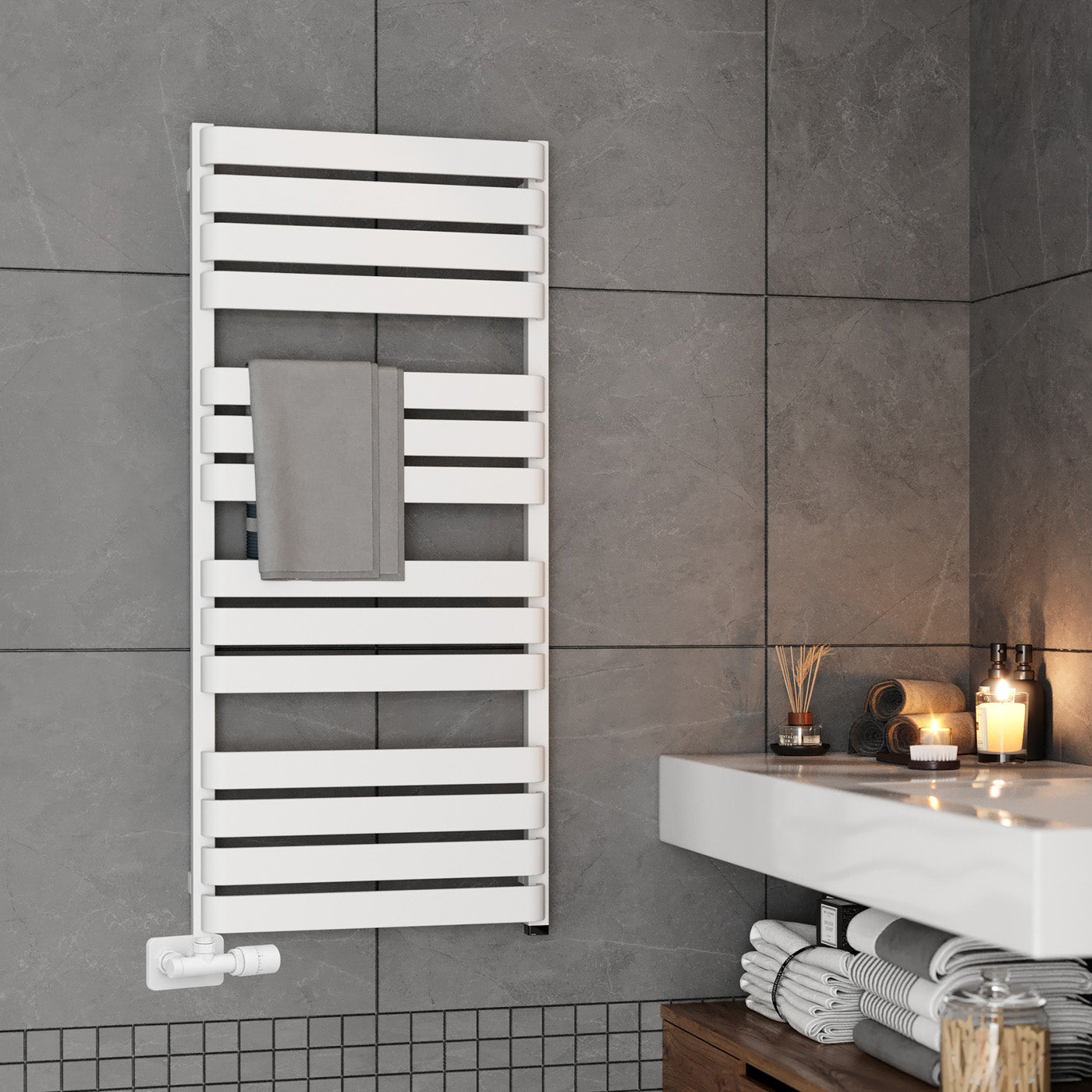 07-terma-warp-t-one-dual-fuel-towel-rail-1110h-x-500wmm-1887-btus-800w-super-matt-soft-ral-9016-with-unico-dual-fuel-valve-in-chrome-internal-one-element-45-60oc