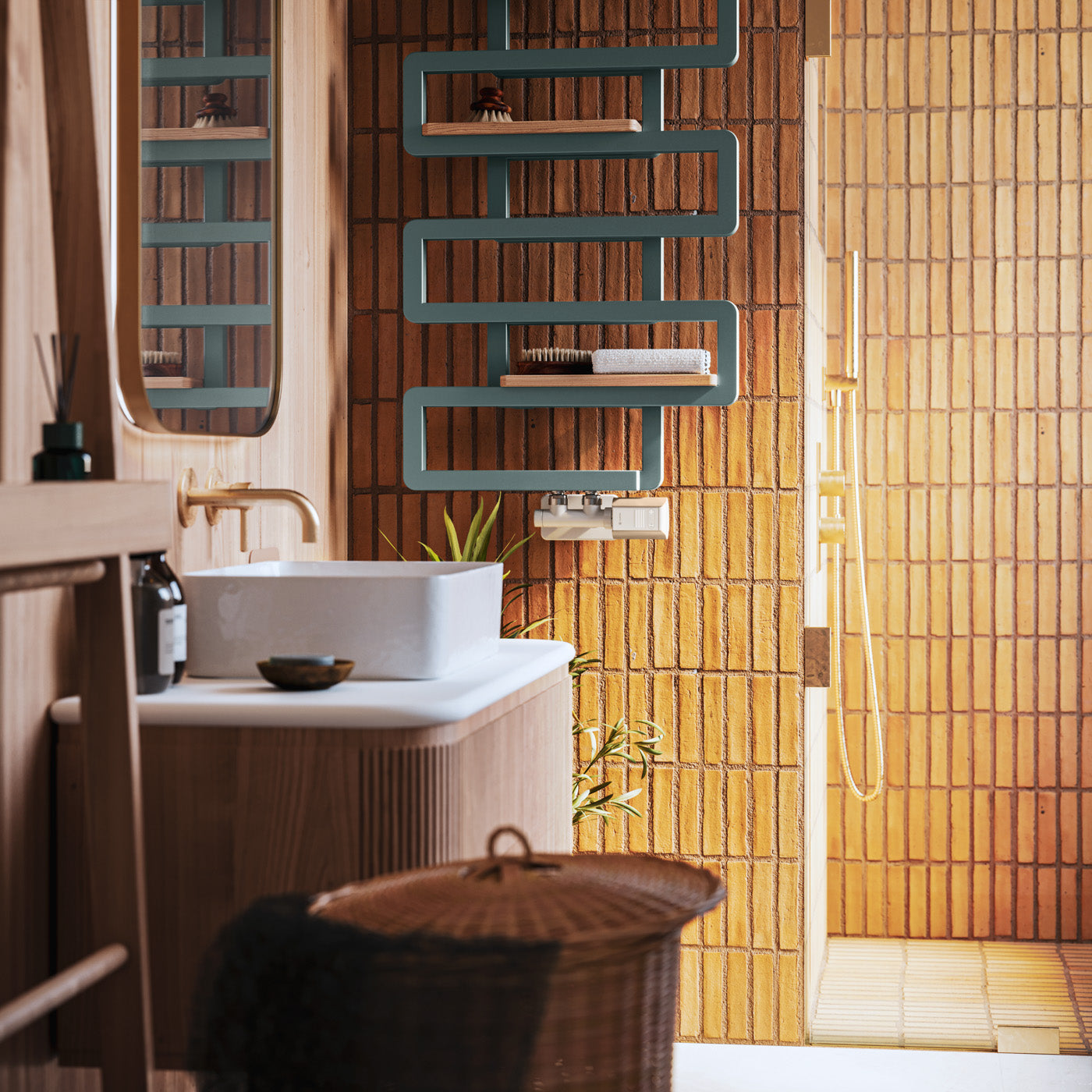 07_Terma-BOOKIE_-1155h-x-500w_mm_-2110-BTUs-Heated-Towel-Rail_-Anodic-Malachite-Green