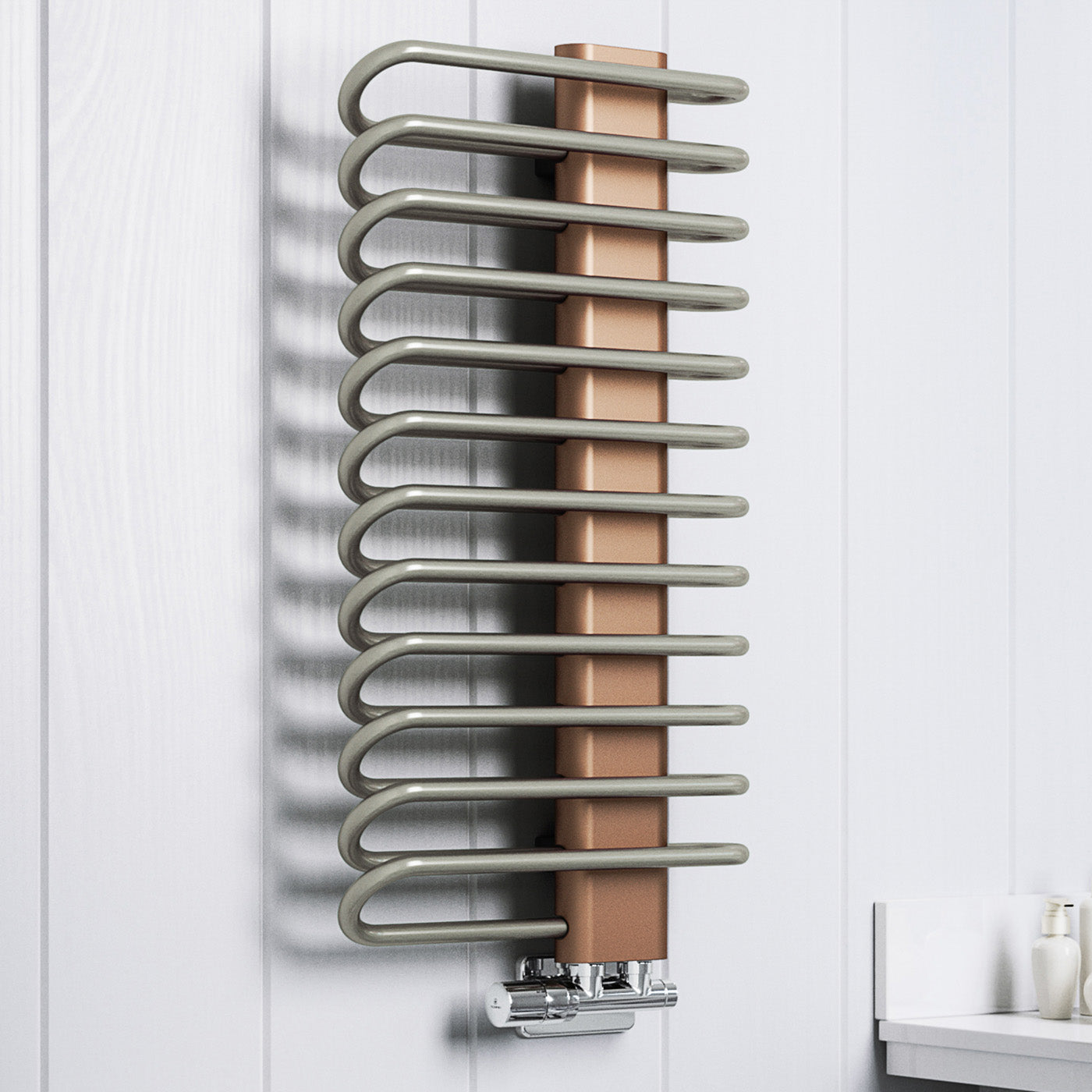07_Terma-MICHELLE_-780h-x-400w_mm_-1245-BTUs-Heated-Towel-Rail_-Nickel-Gloss-_Bars_-_-Copper-_Masking