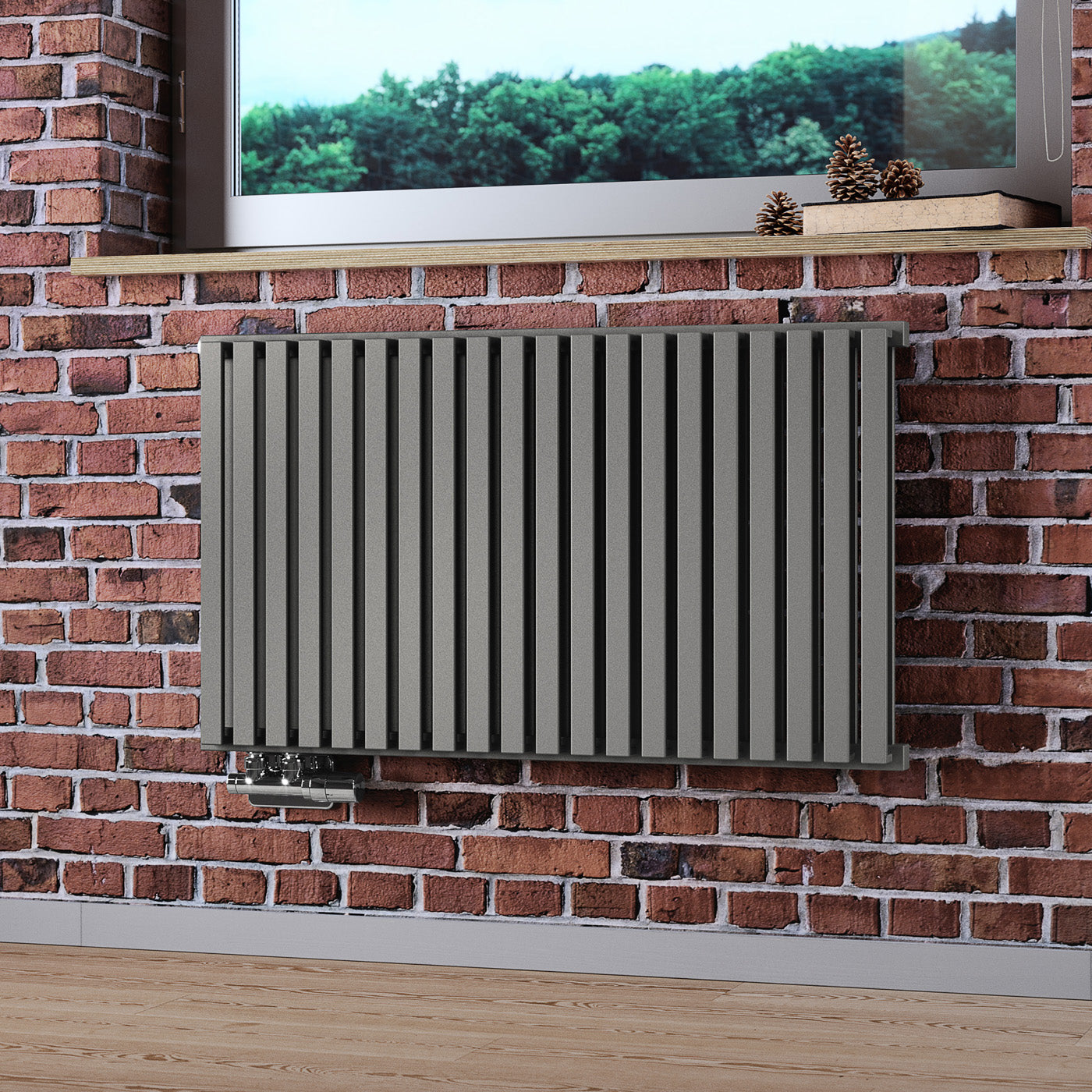 Terma NEMO, 530h x 915w(mm), 3028 BTUs Designer Radiator, Metallic Stone