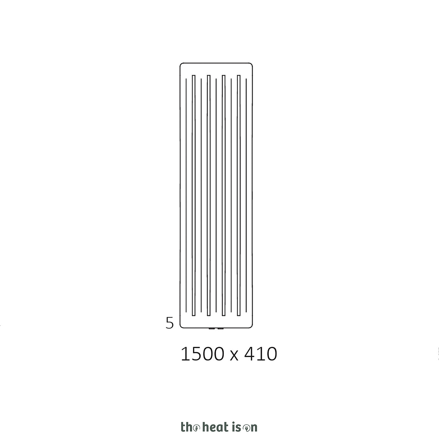 Terma AERO V, 1500h x 410w(mm), 1904 BTUs, Vertical Designer Radiator, Quartz